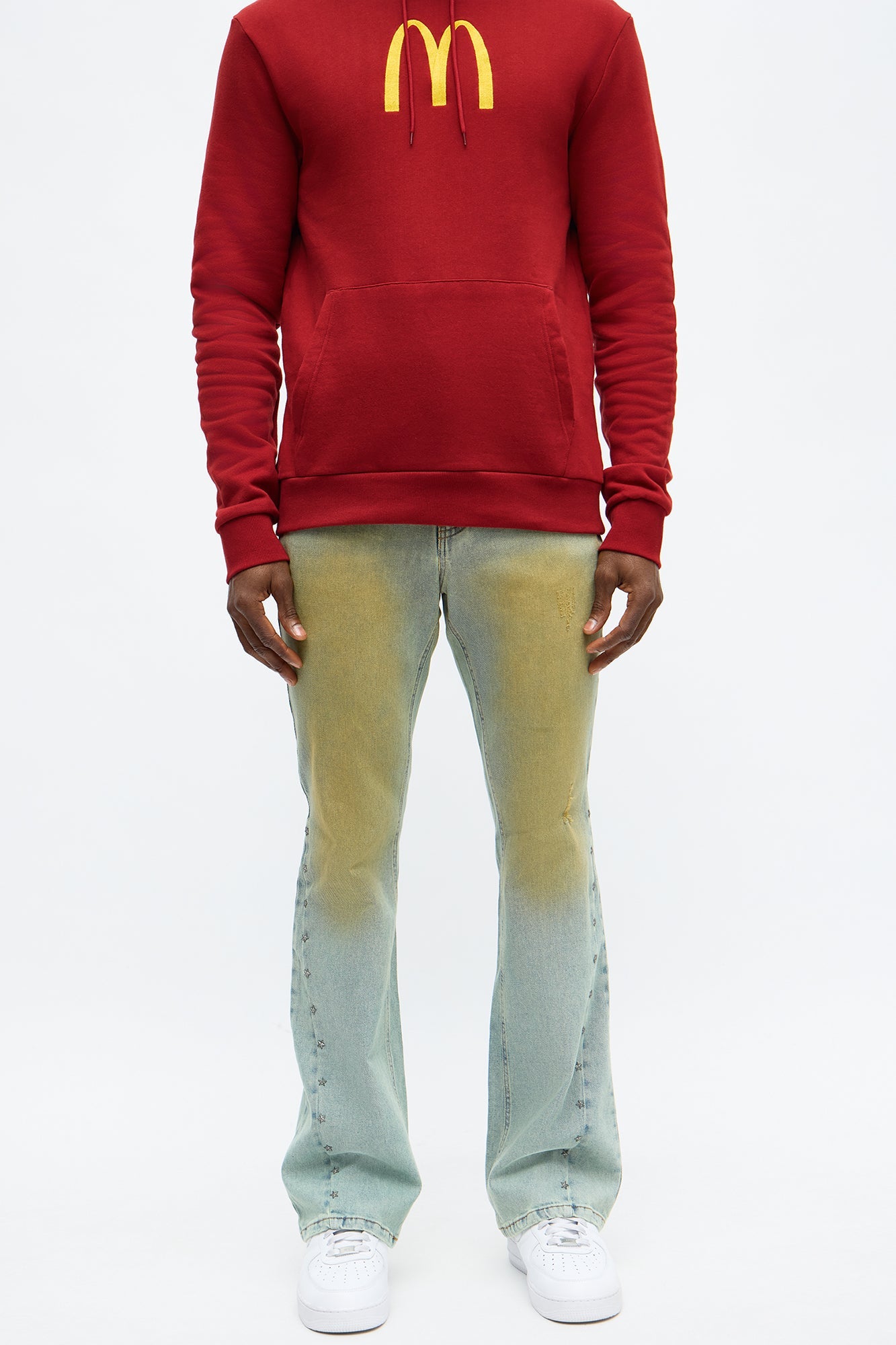 Stacked Skinny Flare Star Of The Show Studded Jean - Vintage Blue Wash