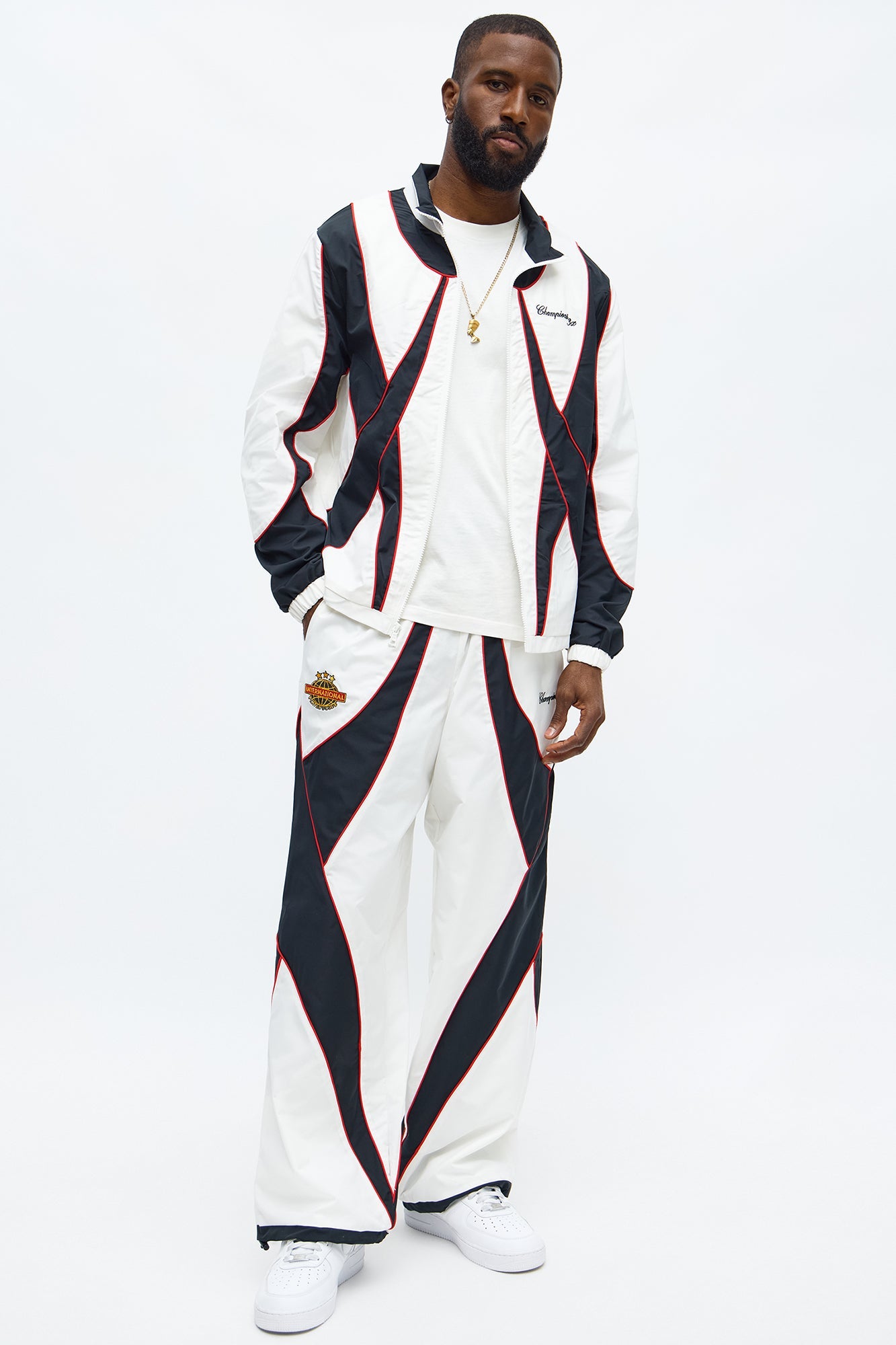 International Champions Color Blocked Windbreaker Jacket - Black/combo