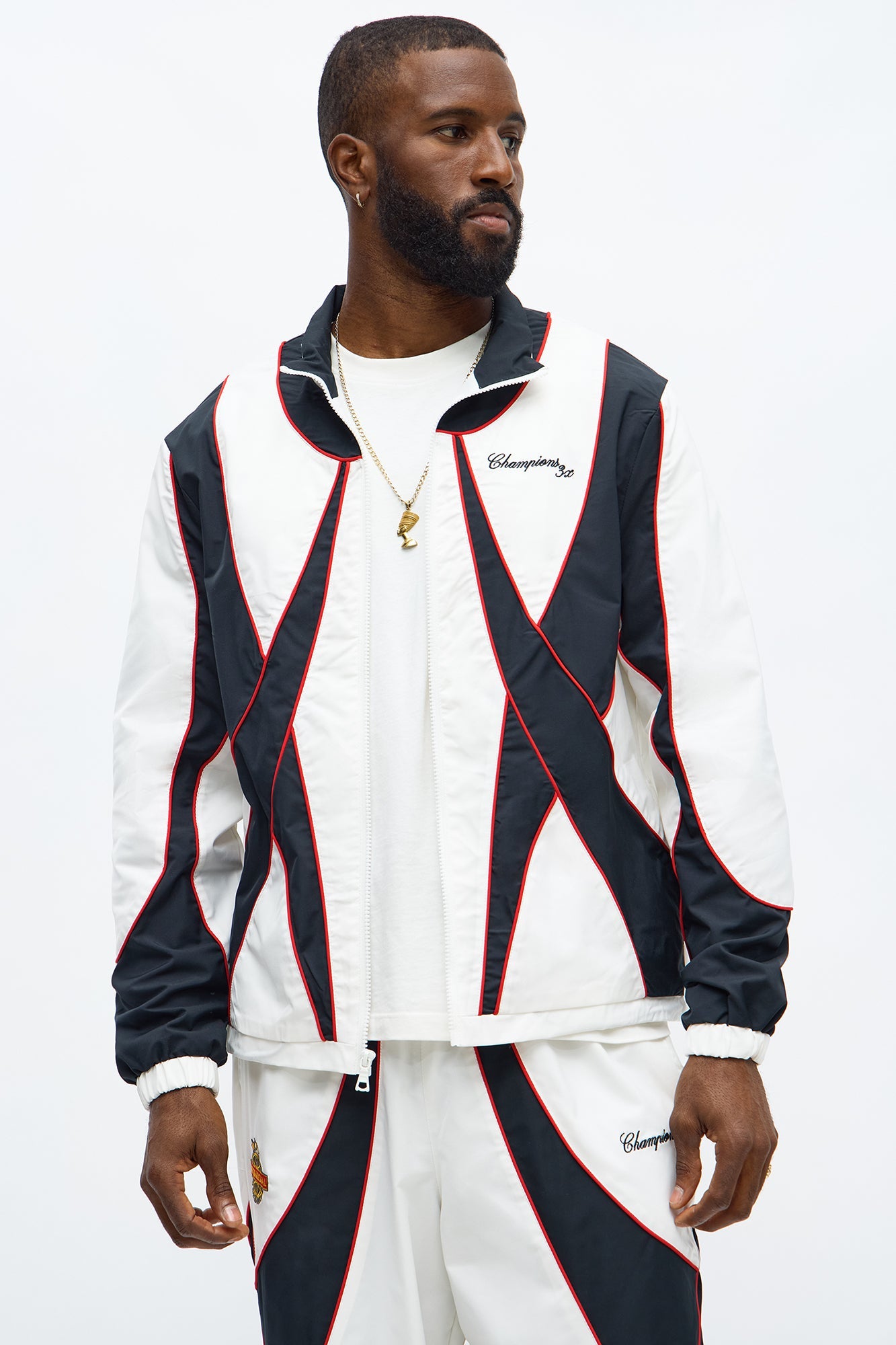 International Champions Color Blocked Windbreaker Jacket - Black/combo