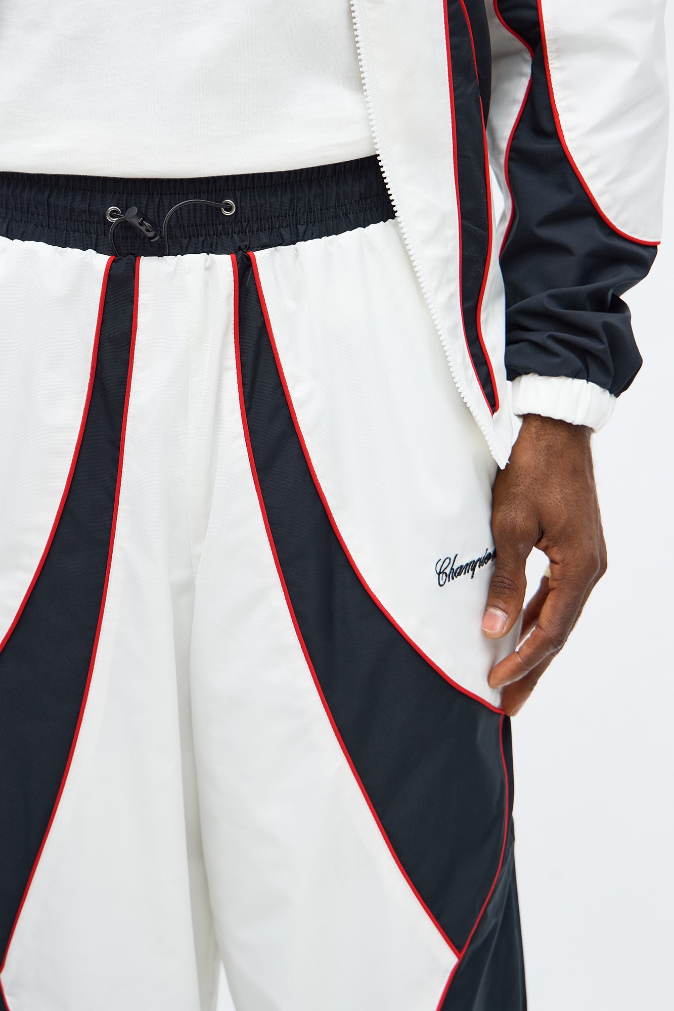 Baggy International Champions Color Blocked Track Pant - Black/White
