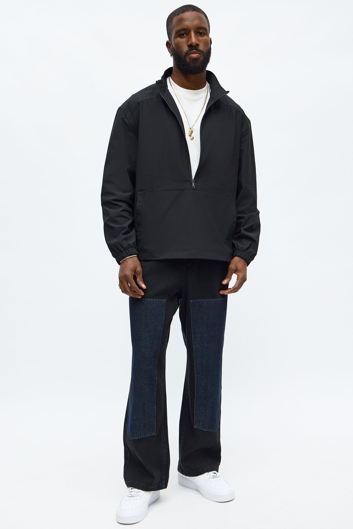 Baggy Raw Panel Jean - Black