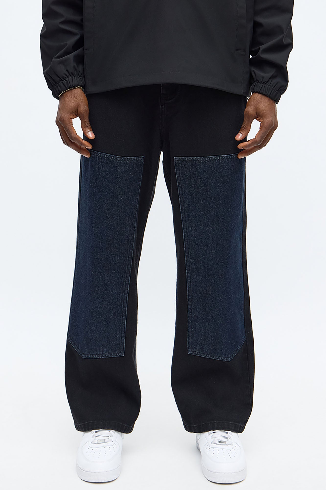 Baggy Raw Panel Jean - Black