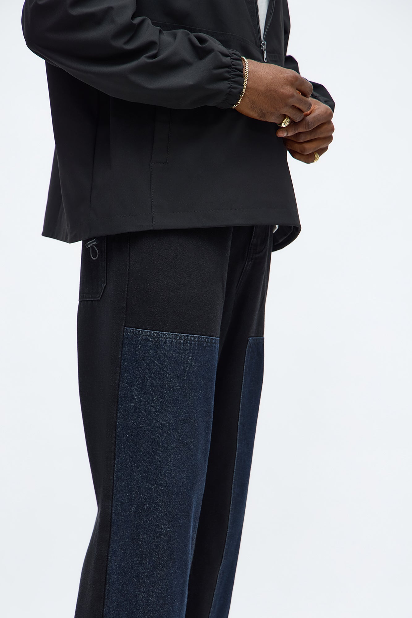 Baggy Raw Panel Jean - Black