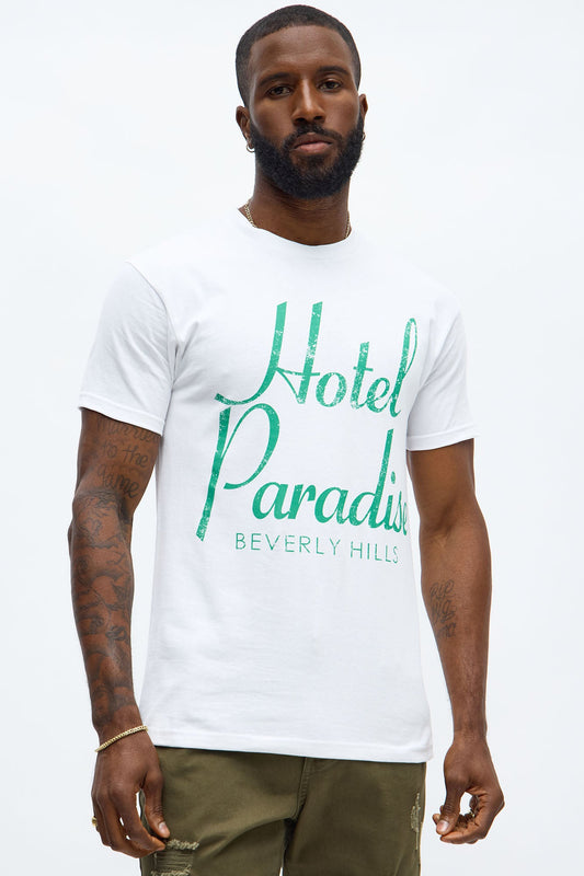 Hotel Paradise Beverly Hill Short Sleeve Tee - White