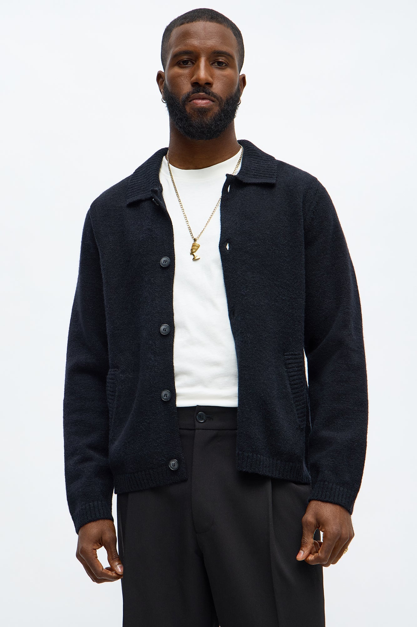 Creeks Sweater Cardigan - Black