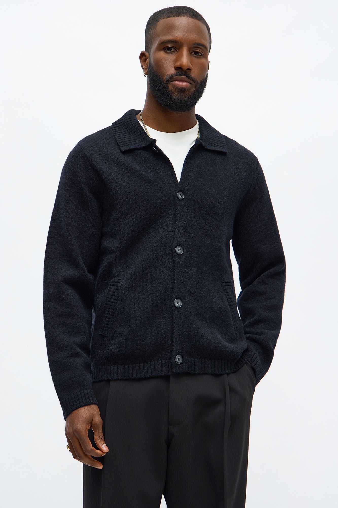Creeks Sweater Cardigan - Black