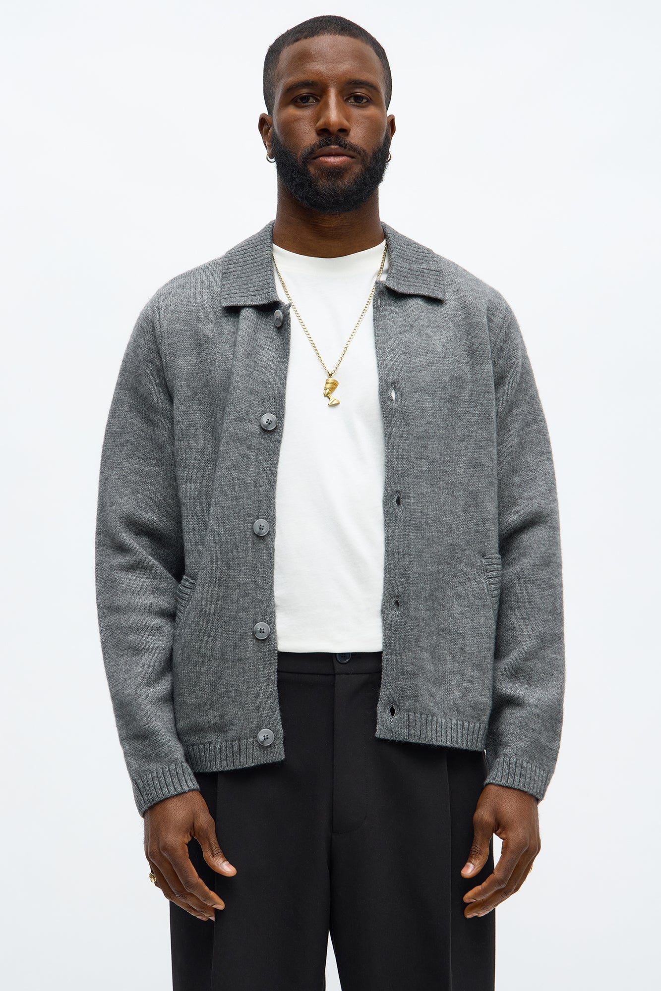 Creeks Sweater Cardigan - Dark Grey