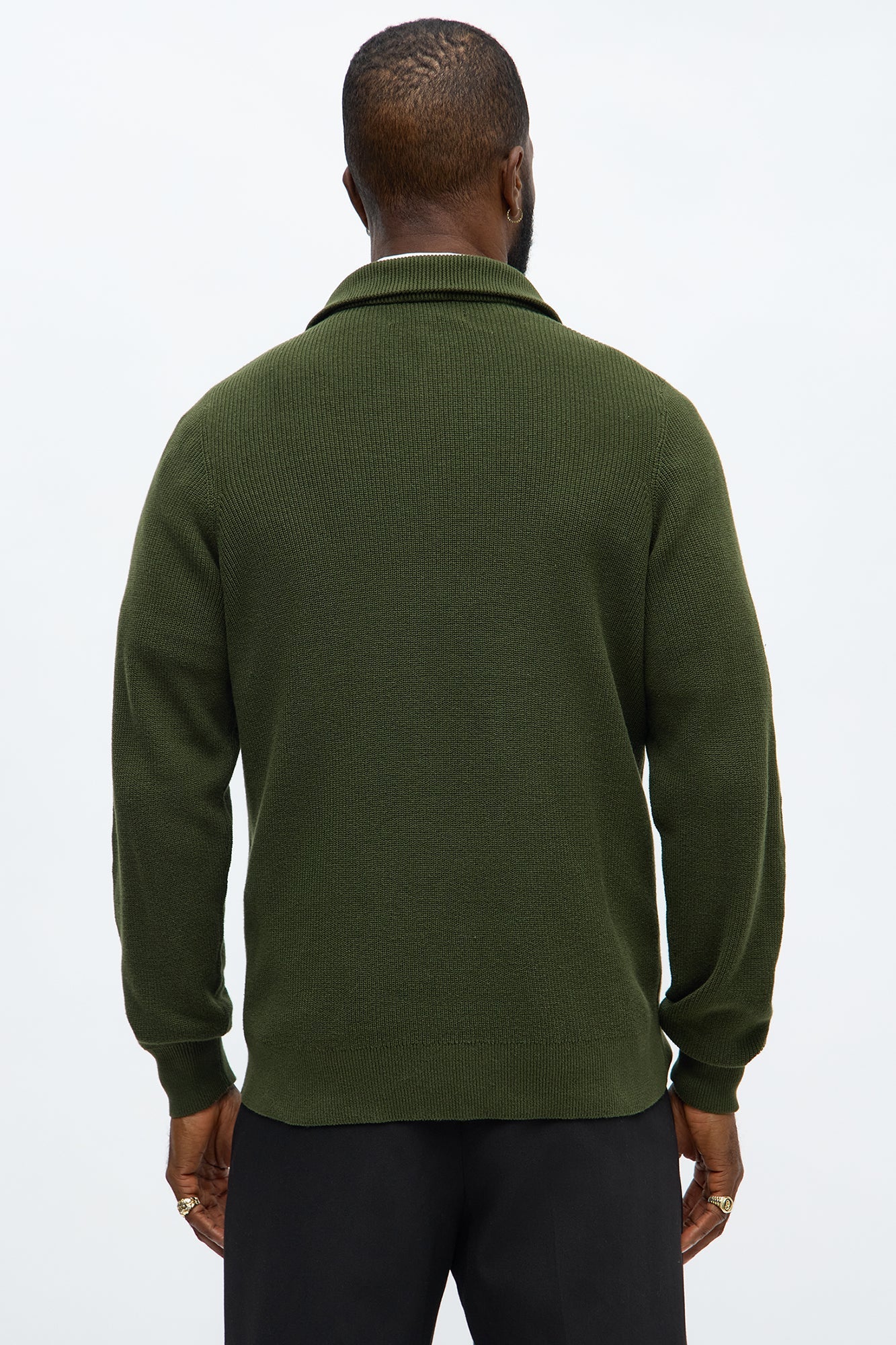 Shawn Quarter Zip Sweater - Olive