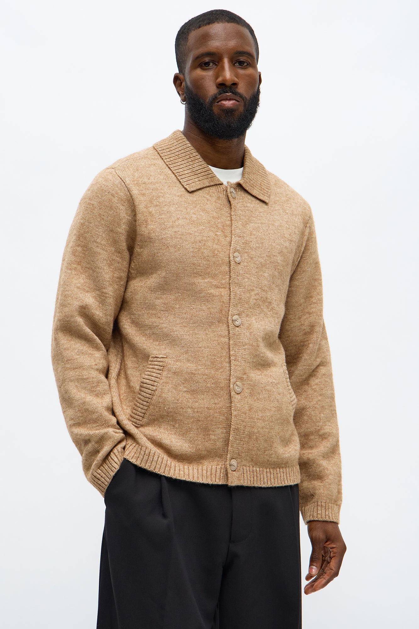 Creeks Sweater Cardigan - LightBrown