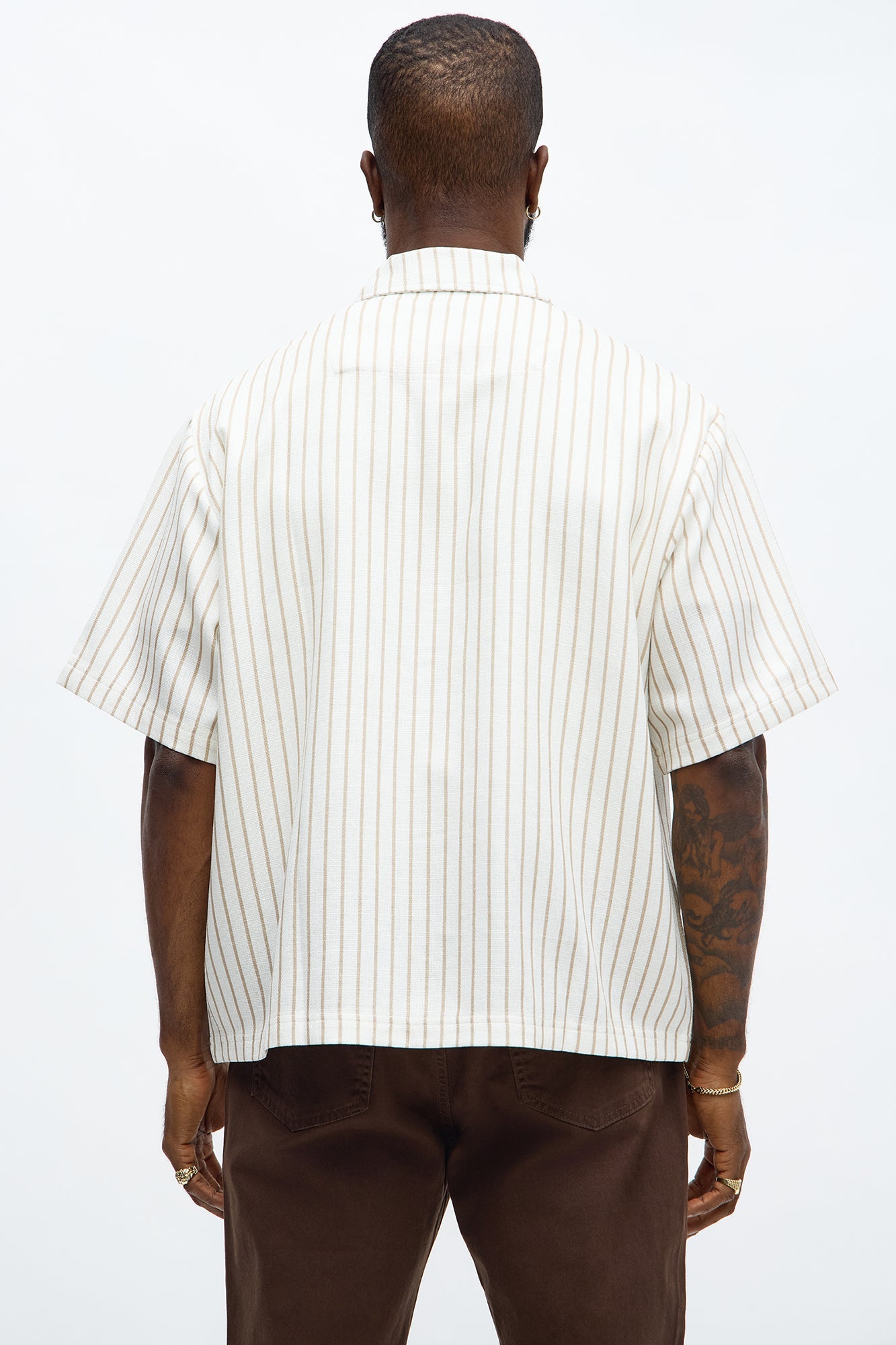Saints Studio Button Up Shirt - Off White/combo