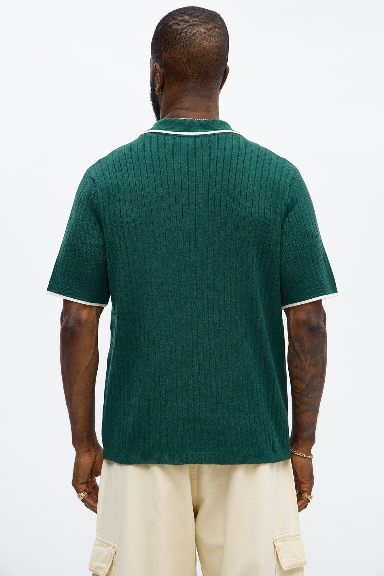 Garrison Knitted Button Up Shirt - Green