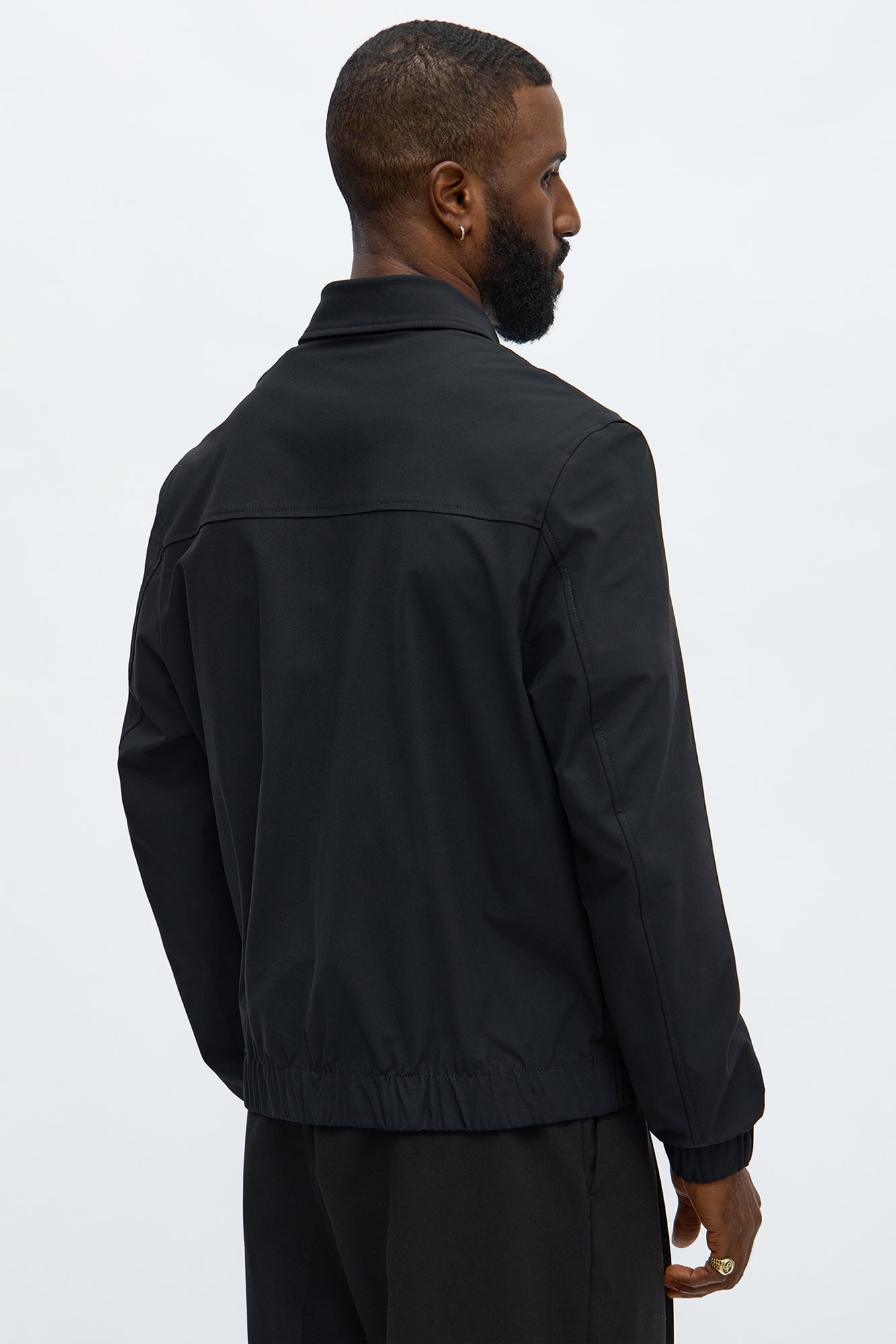 Relaxed Cedric Stretch Zip Tech Jacket - Black