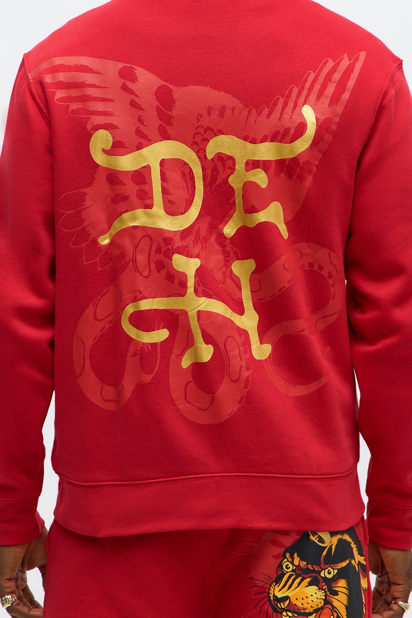 Ed Hardy Wild Cats Zip Up Hoodie - Red