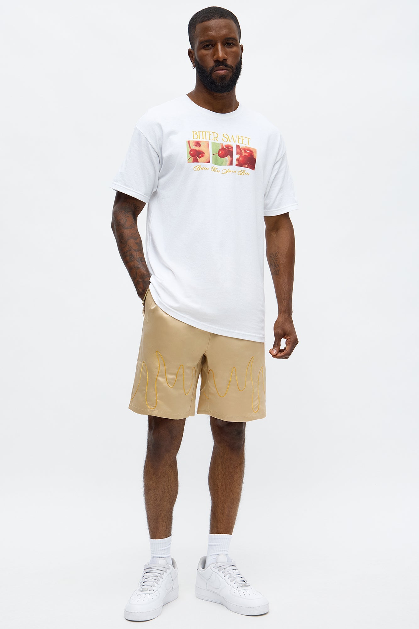 Relaxed Flame Piping Short - Taupe