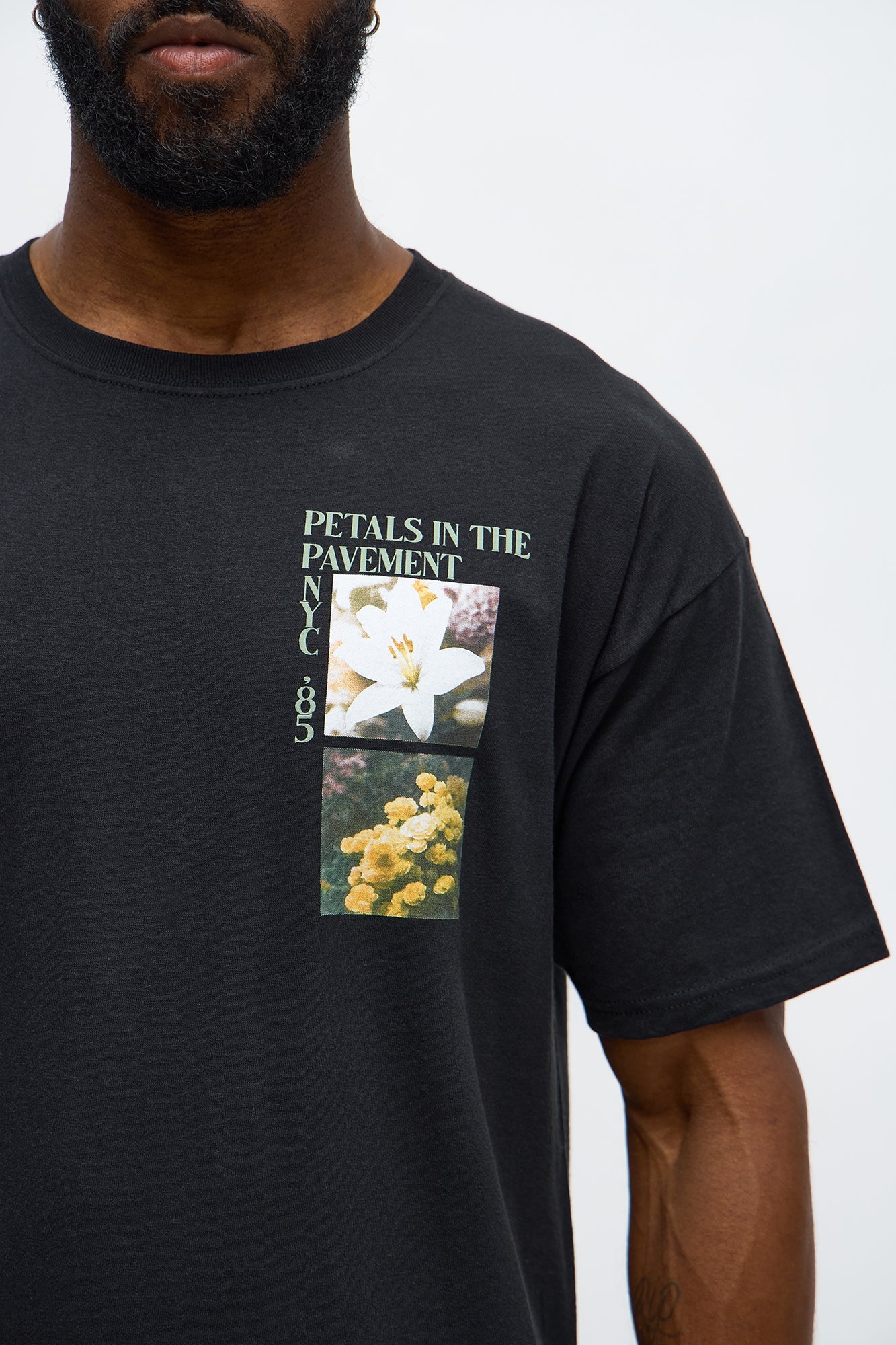 Petals Of Life Oversized Short Sleeve Tee - Black