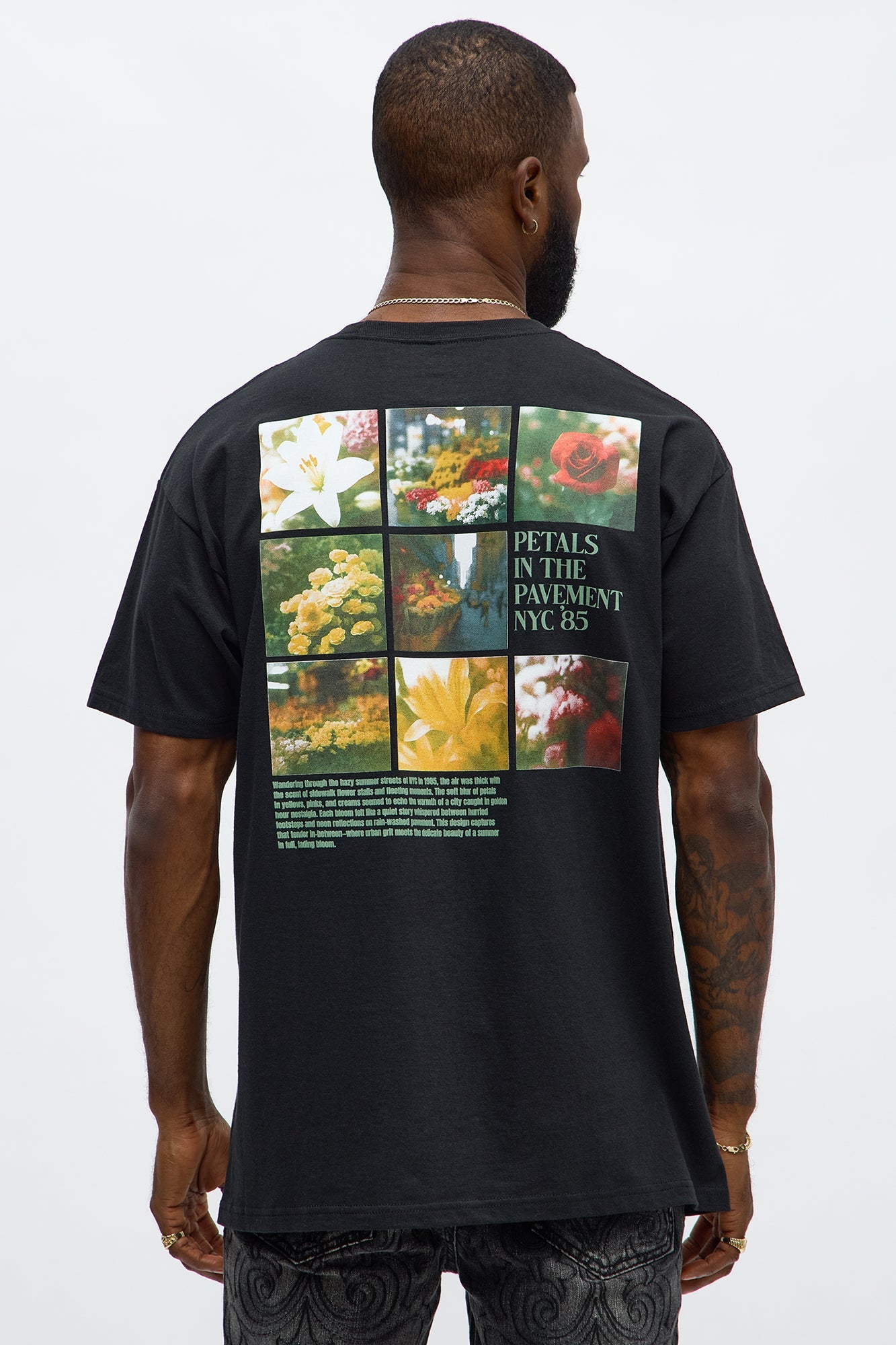 Petals Of Life Oversized Short Sleeve Tee - Black