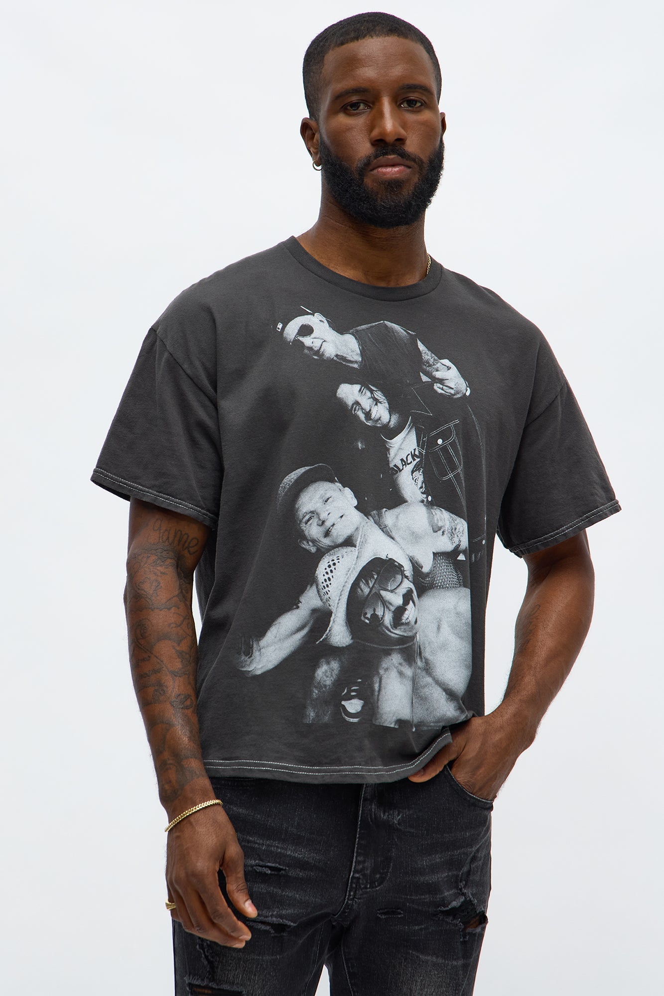 Red Hot Chili Peppers Oversized Short Sleeve Tee - Black Wash
