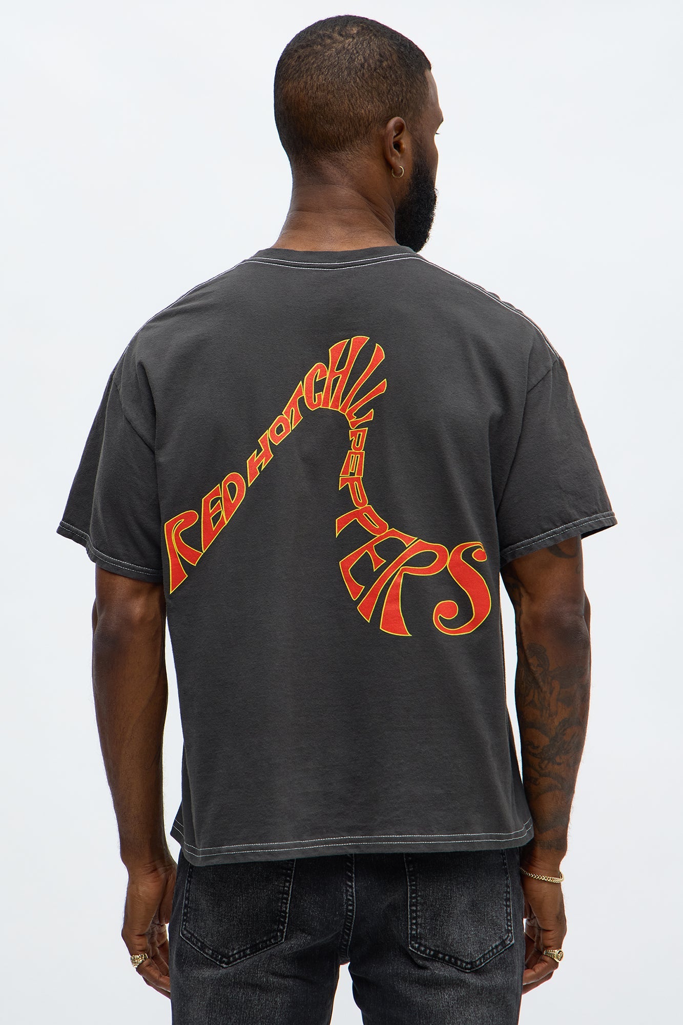 Red Hot Chili Peppers Oversized Short Sleeve Tee - Black Wash