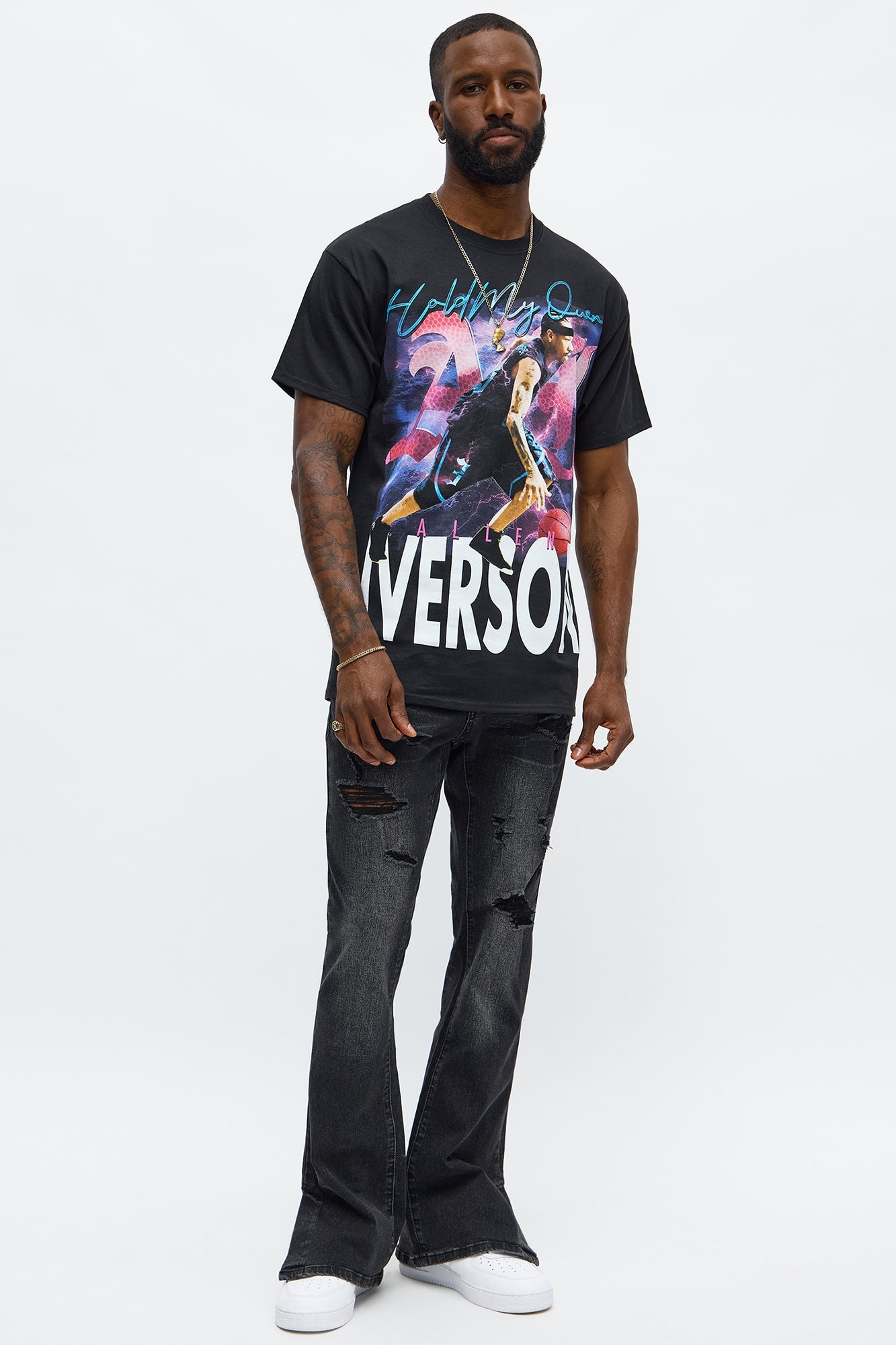 Allen Iverson Hold My Own Oversized Short Sleeve Tee - Black