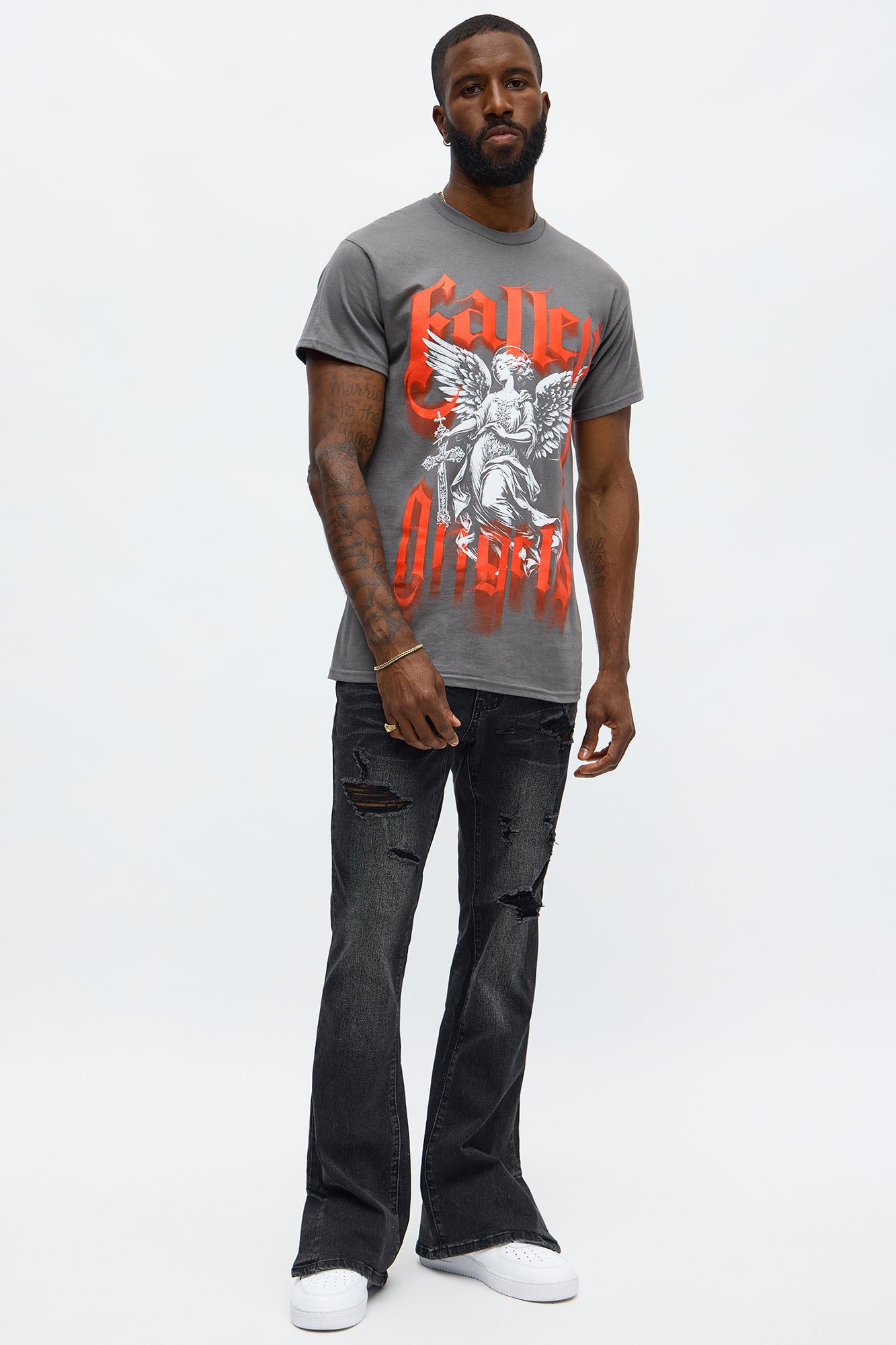 Fallen Angels Short Sleeve Tee - Charcoal