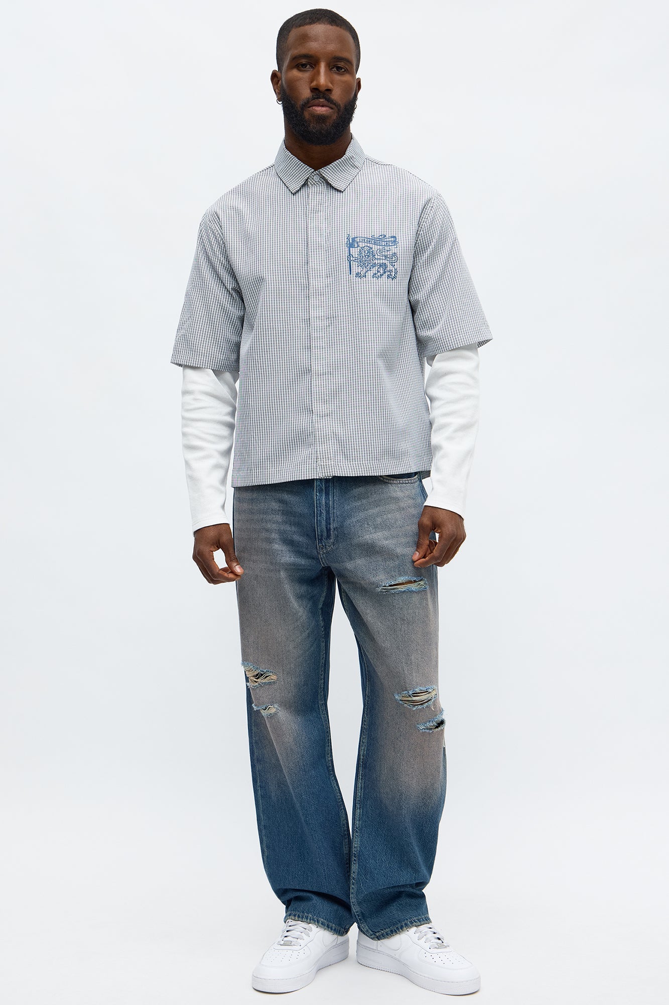 Thermal Creative Studios Button Up Shirt - Blue/combo