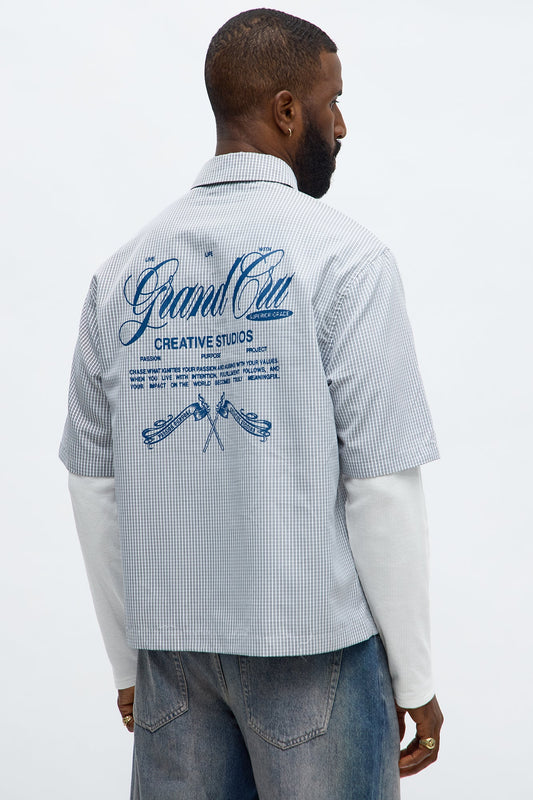 Thermal Creative Studios Button Up Shirt - Blue/combo