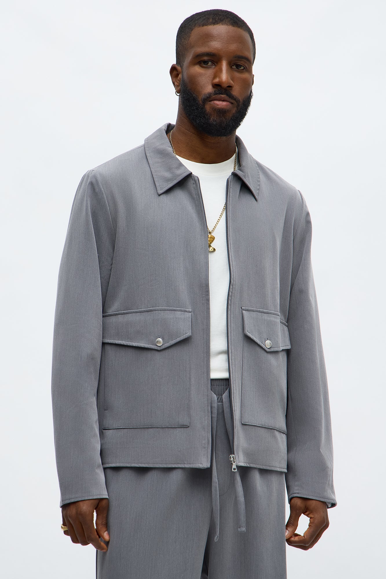 Erod Casual Zip Jacket - Grey