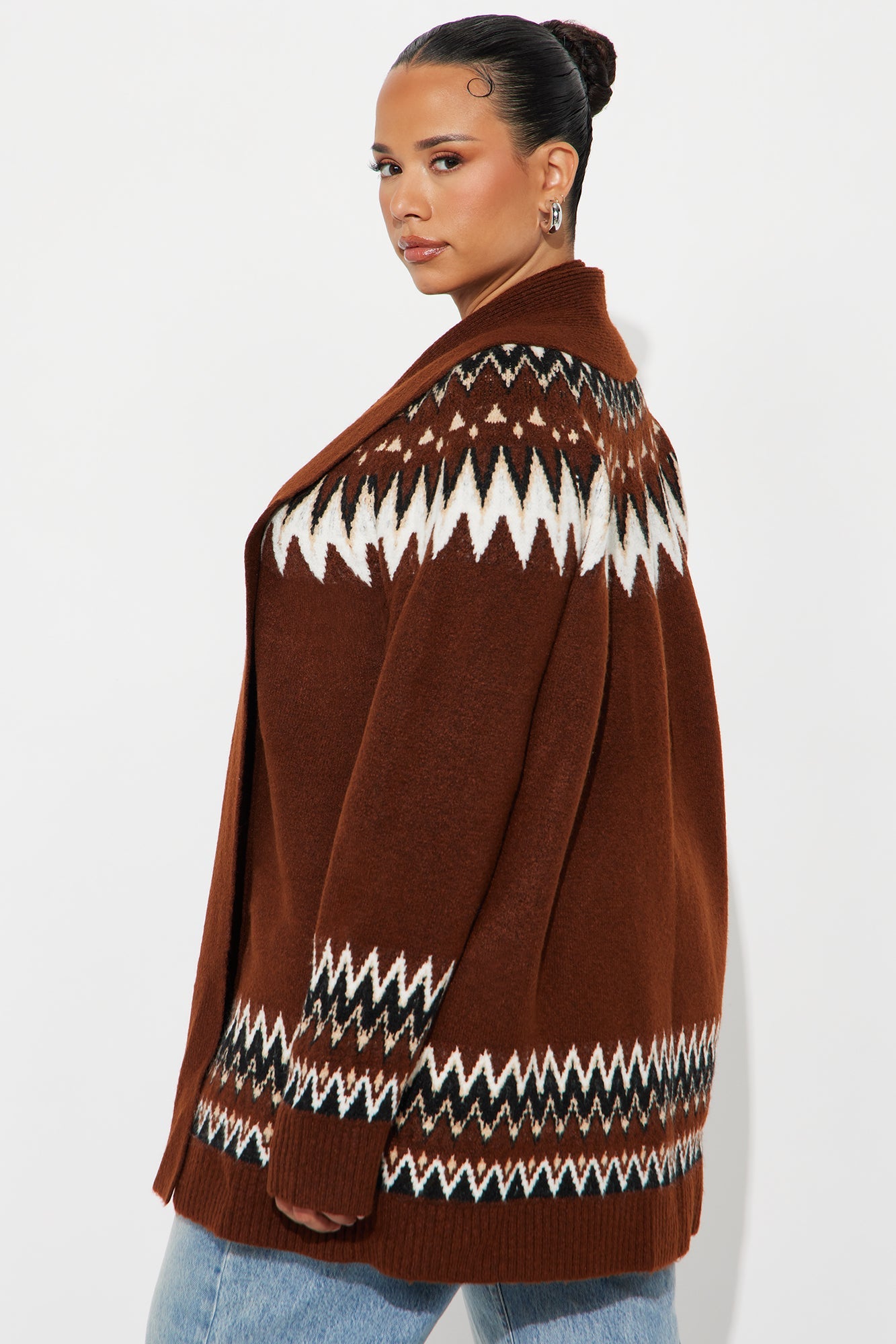 Weekend Crush Fair Isle Cardigan - Brown/combo