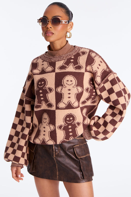 Fresh Out The Oven Gingerbread Sweater - Brown/combo