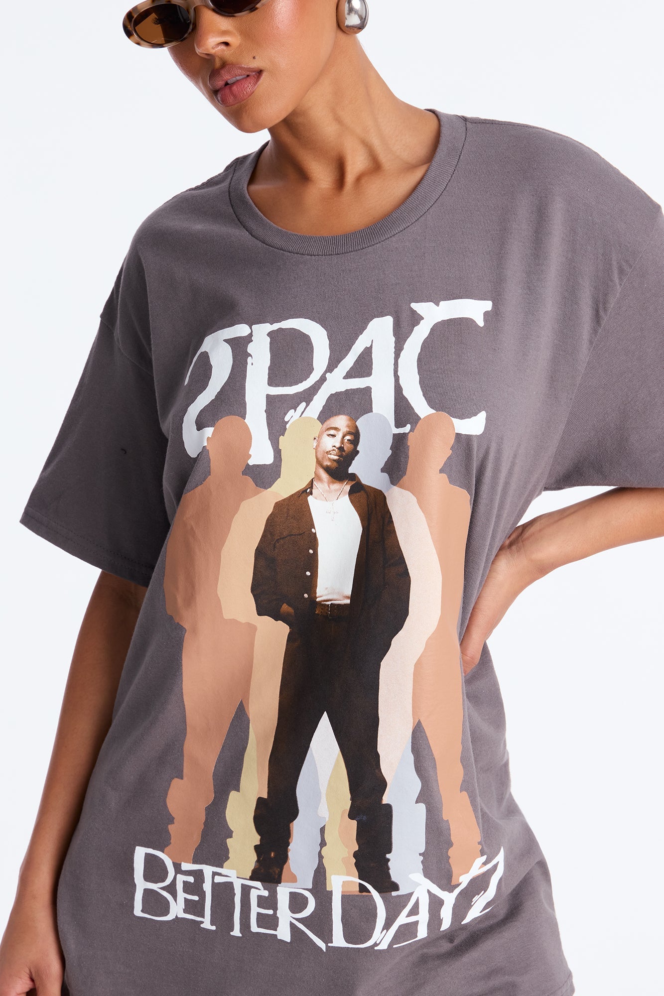Tupac Better Dayz Tee - Charcoal