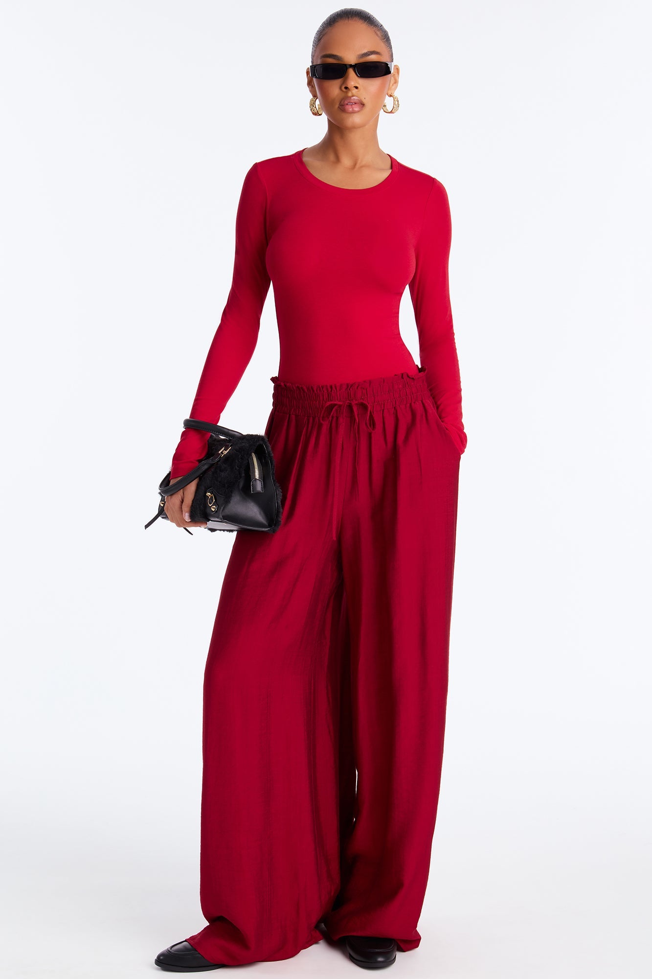 Julia Long Sleeve Top - DarkRed