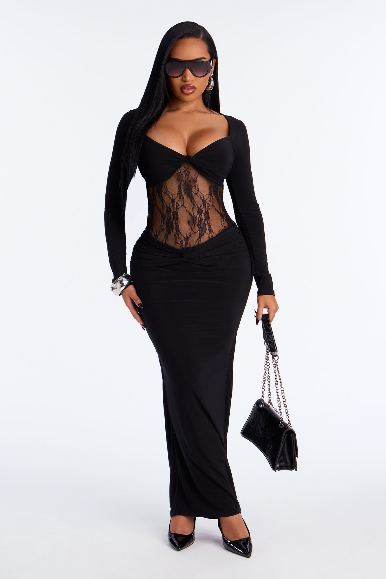 Instant Crush Lace Maxi Dress - Black