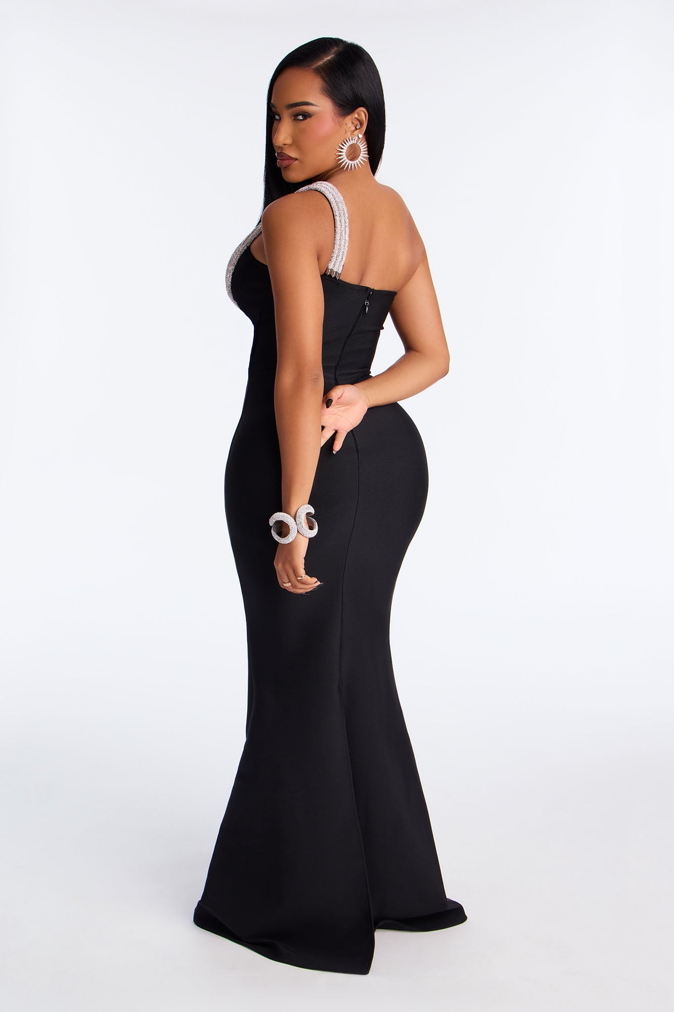 Bling Ting Bandage Maxi Gown - Black