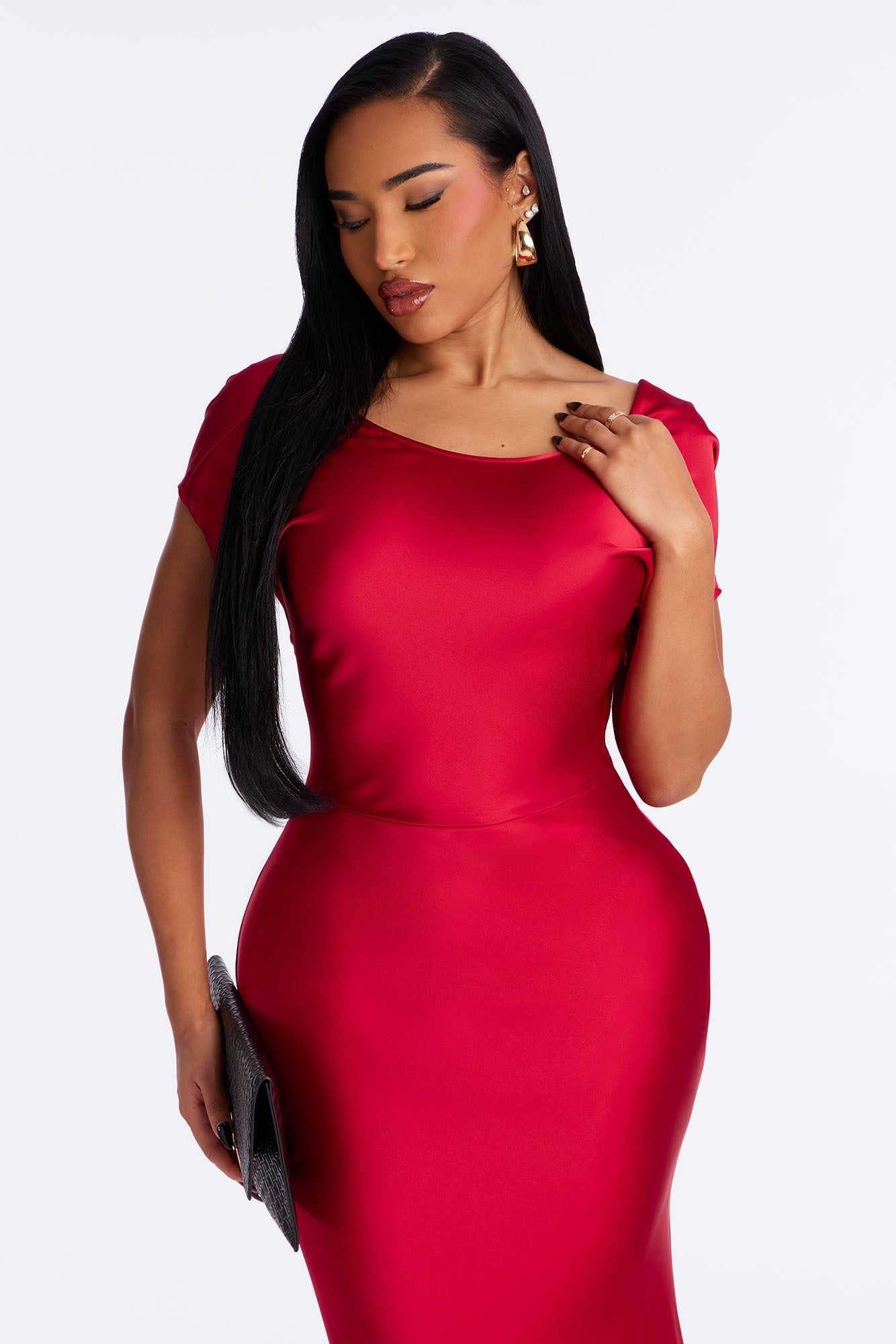 Gleaming Beauty Backless Maxi Gown - Red