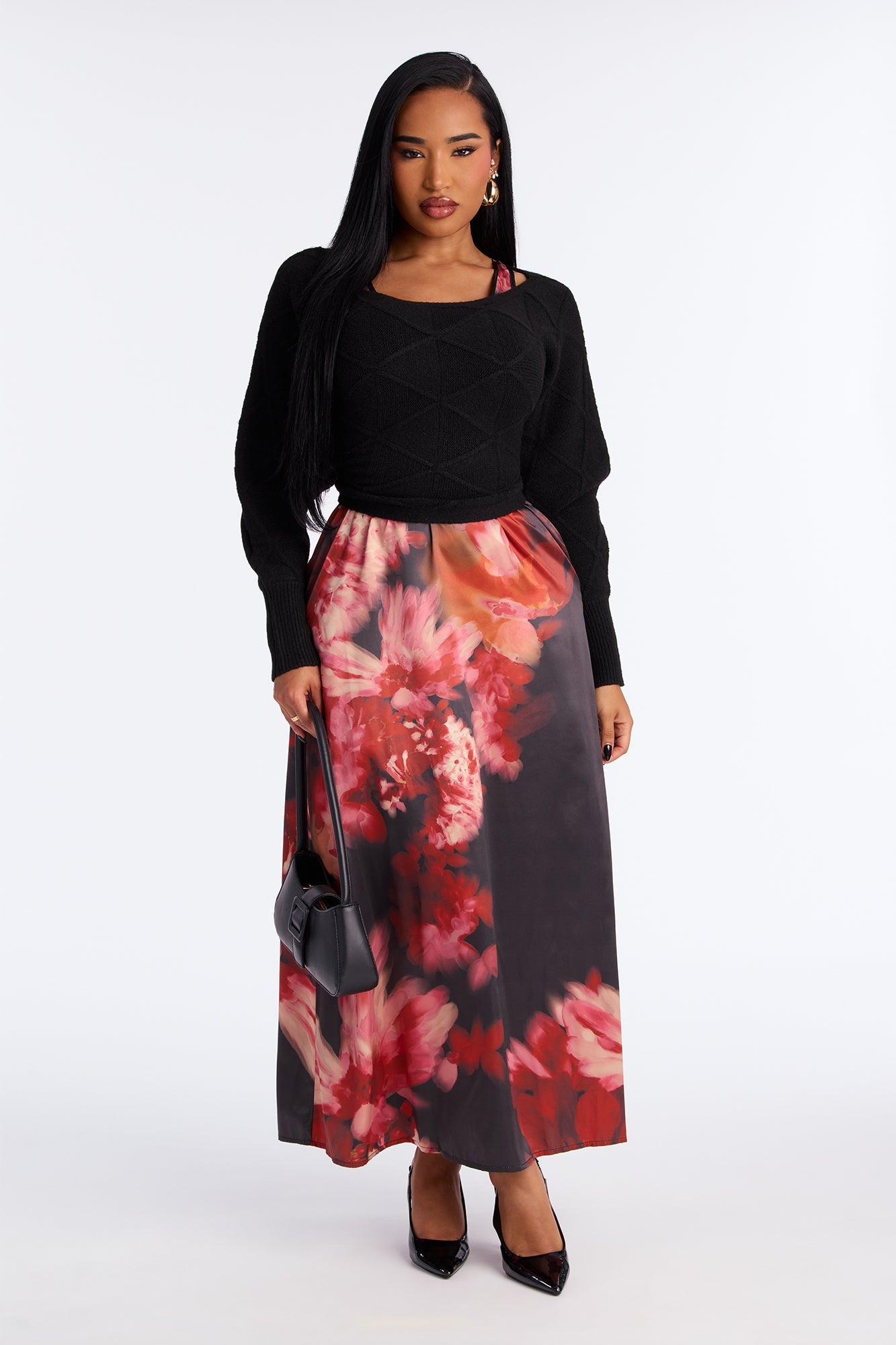 Etta Two Piece Maxi Dress Set - Black/combo