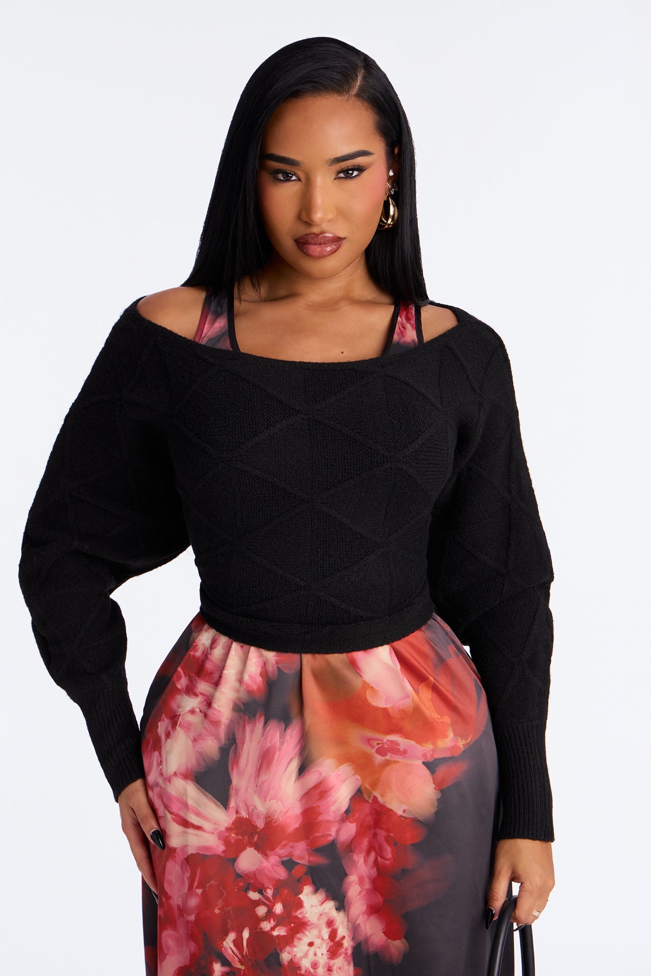 Etta Two Piece Maxi Dress Set - Black/combo