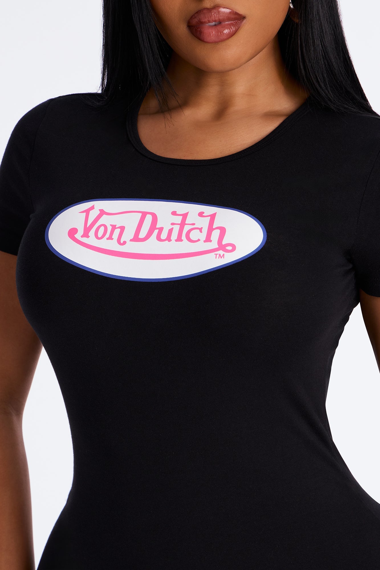 Von Dutch Logo T Shirt Mini Dress - Black
