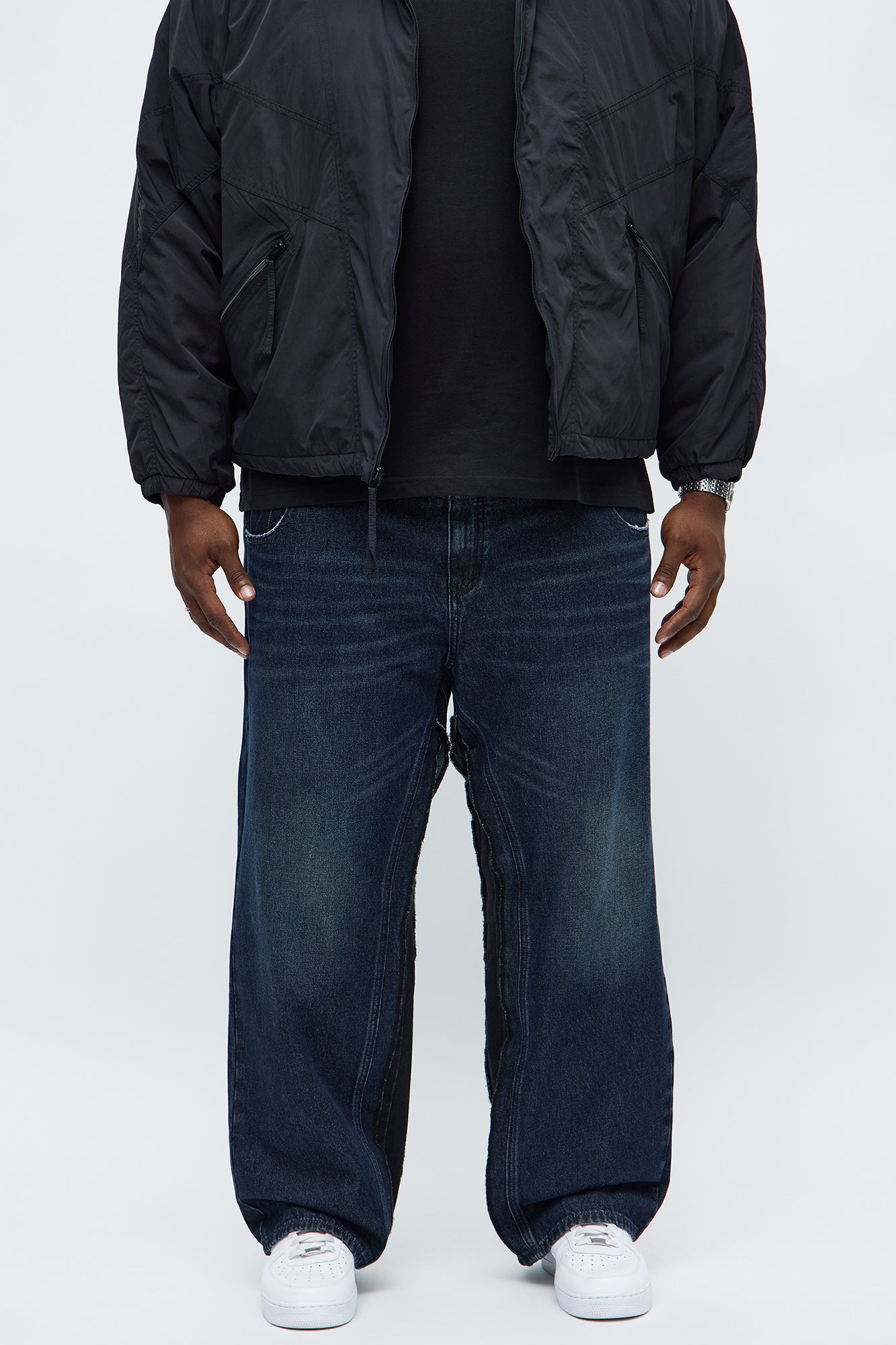 Baggy Double Waist Two Tone Jean - Indigo