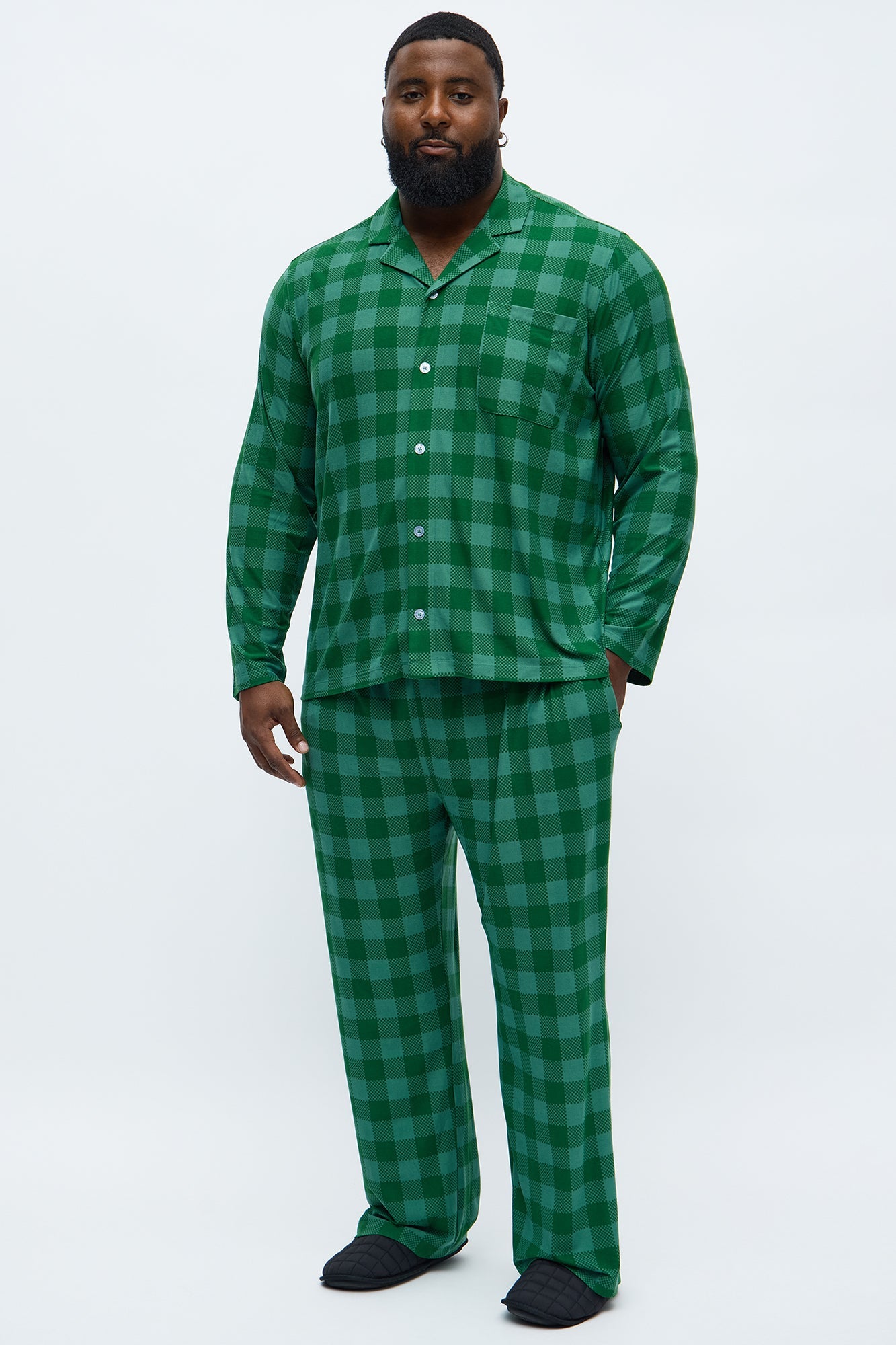 Winter Morning Matching Family Long Sleeve Holiday Lounge Set - Green