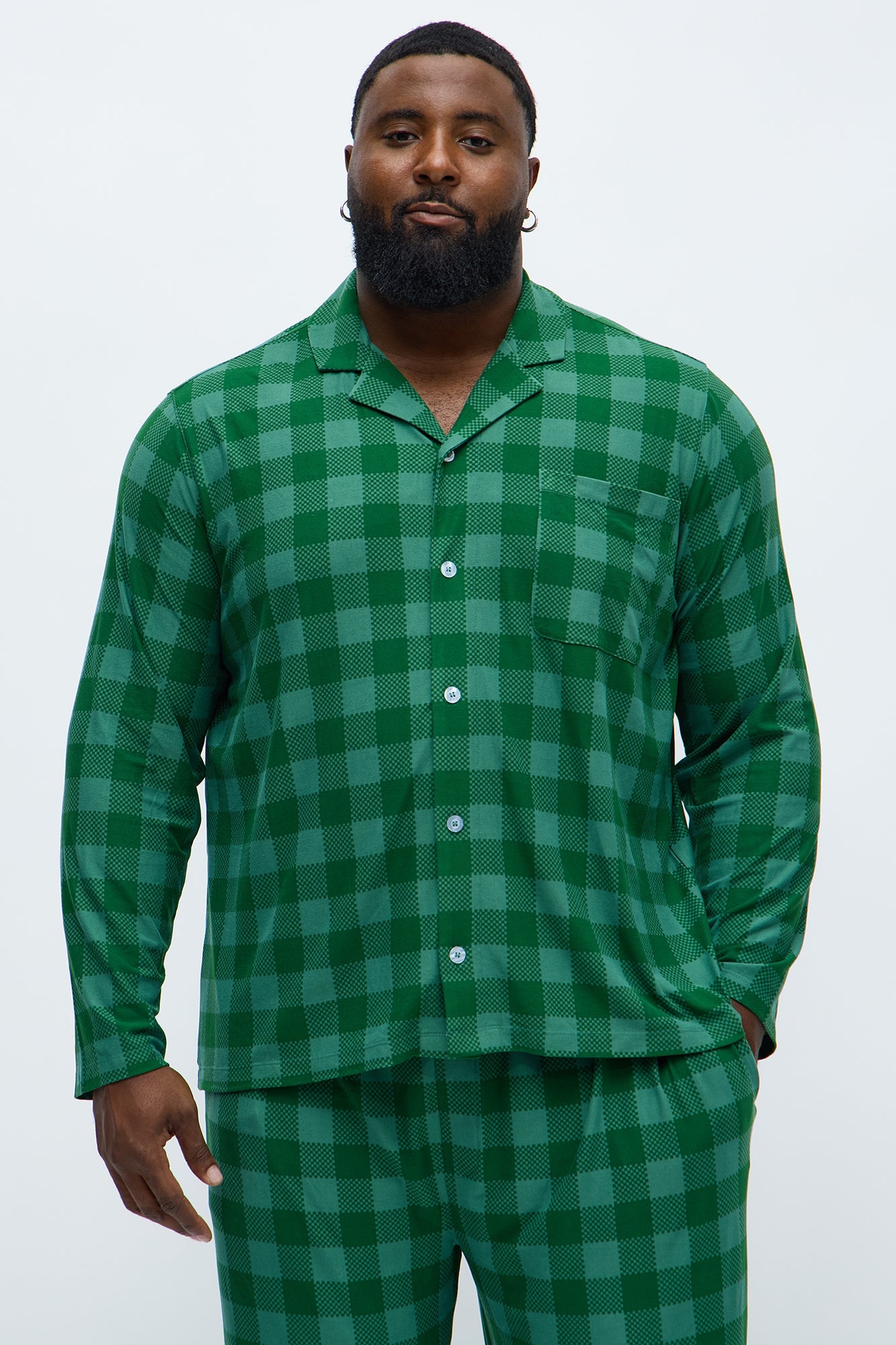 Winter Morning Matching Family Long Sleeve Holiday Lounge Set - Green