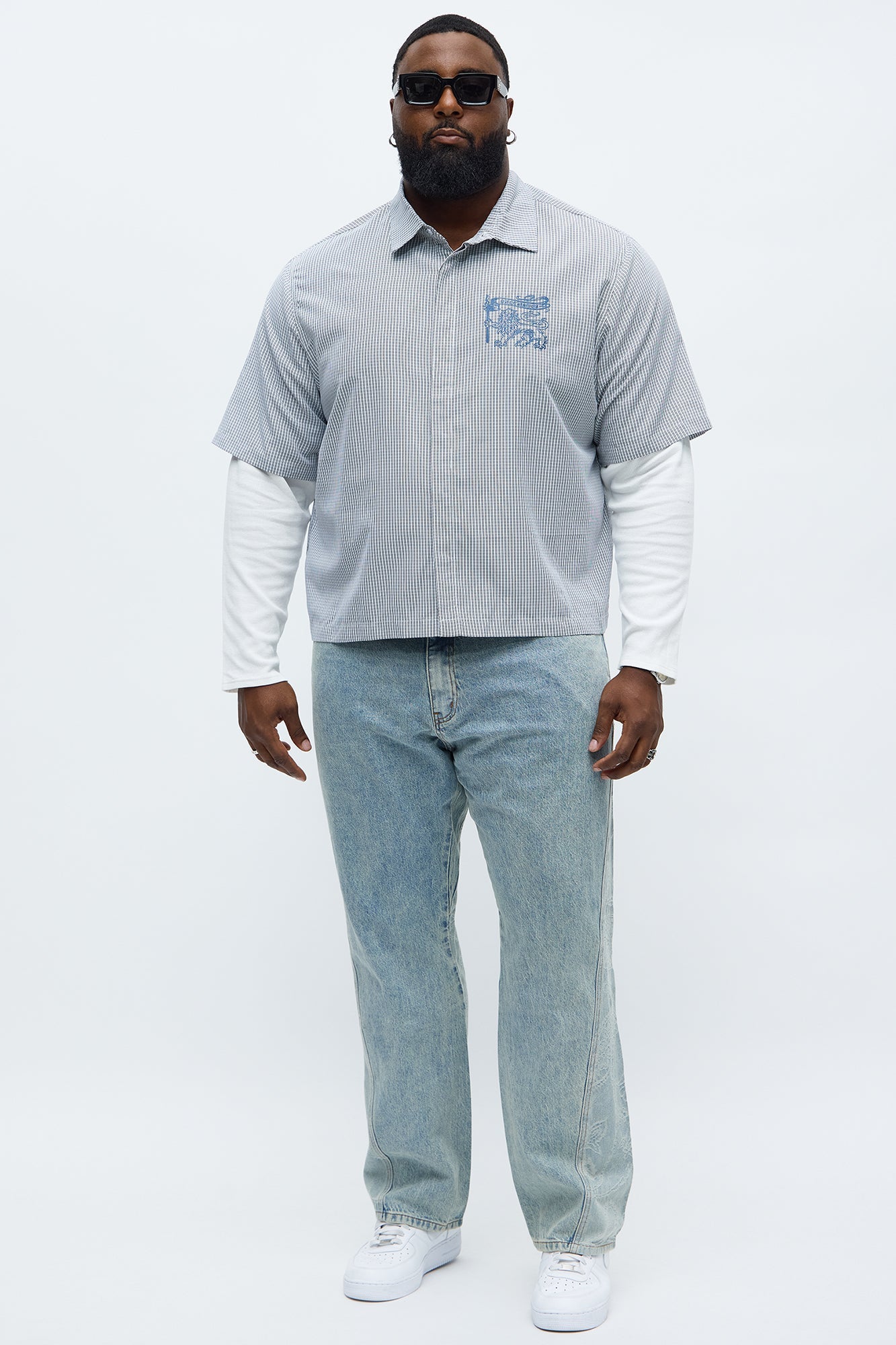 Thermal Creative Studios Button Up Shirt - Blue/combo