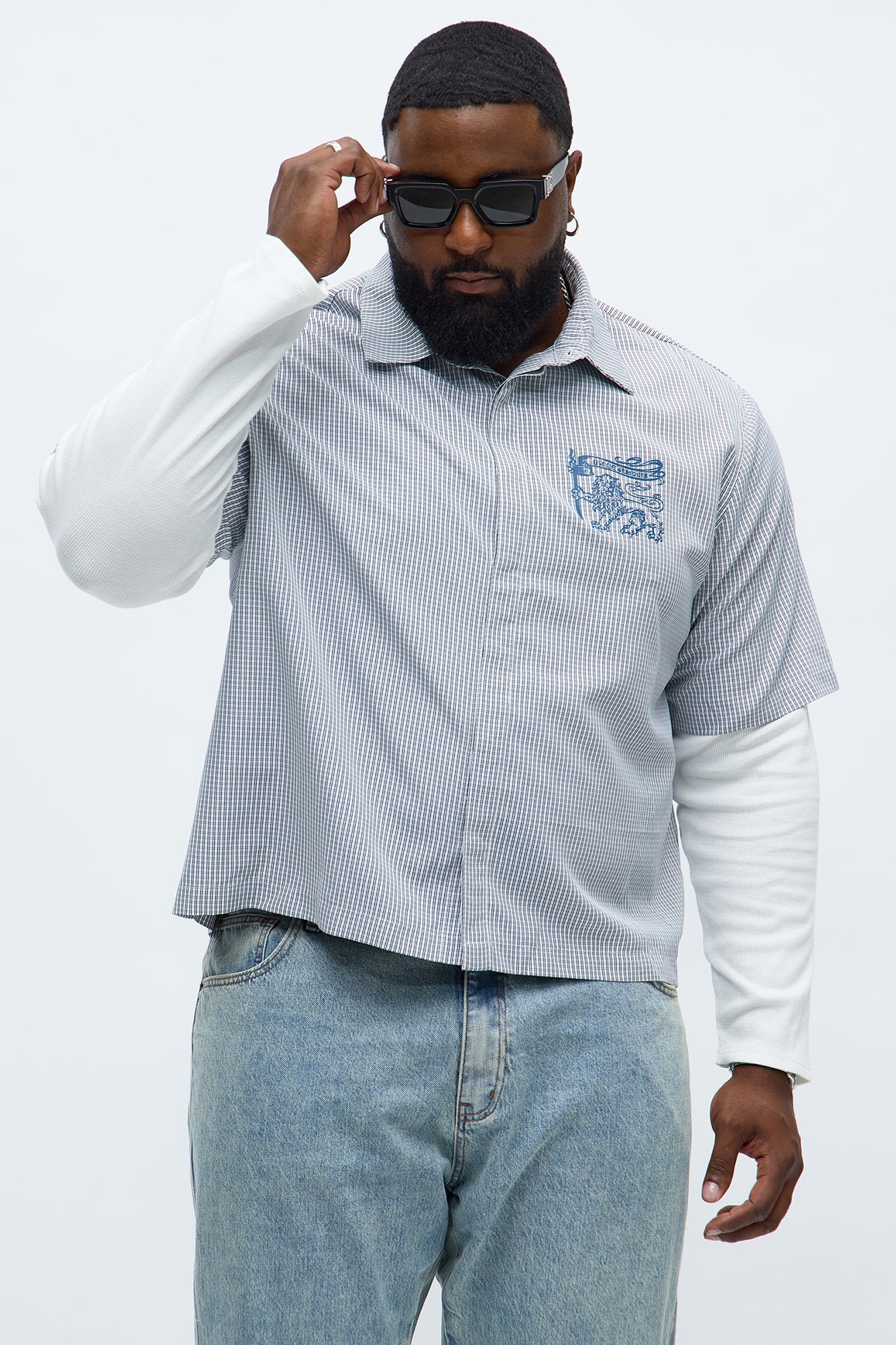 Thermal Creative Studios Button Up Shirt - Blue/combo