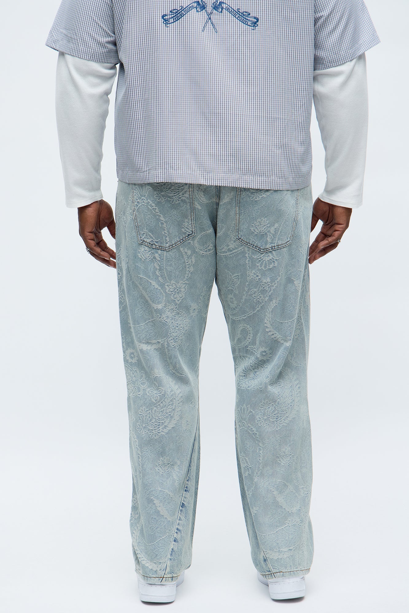 Straight Been Laced Paisley Jeans - Light Wash