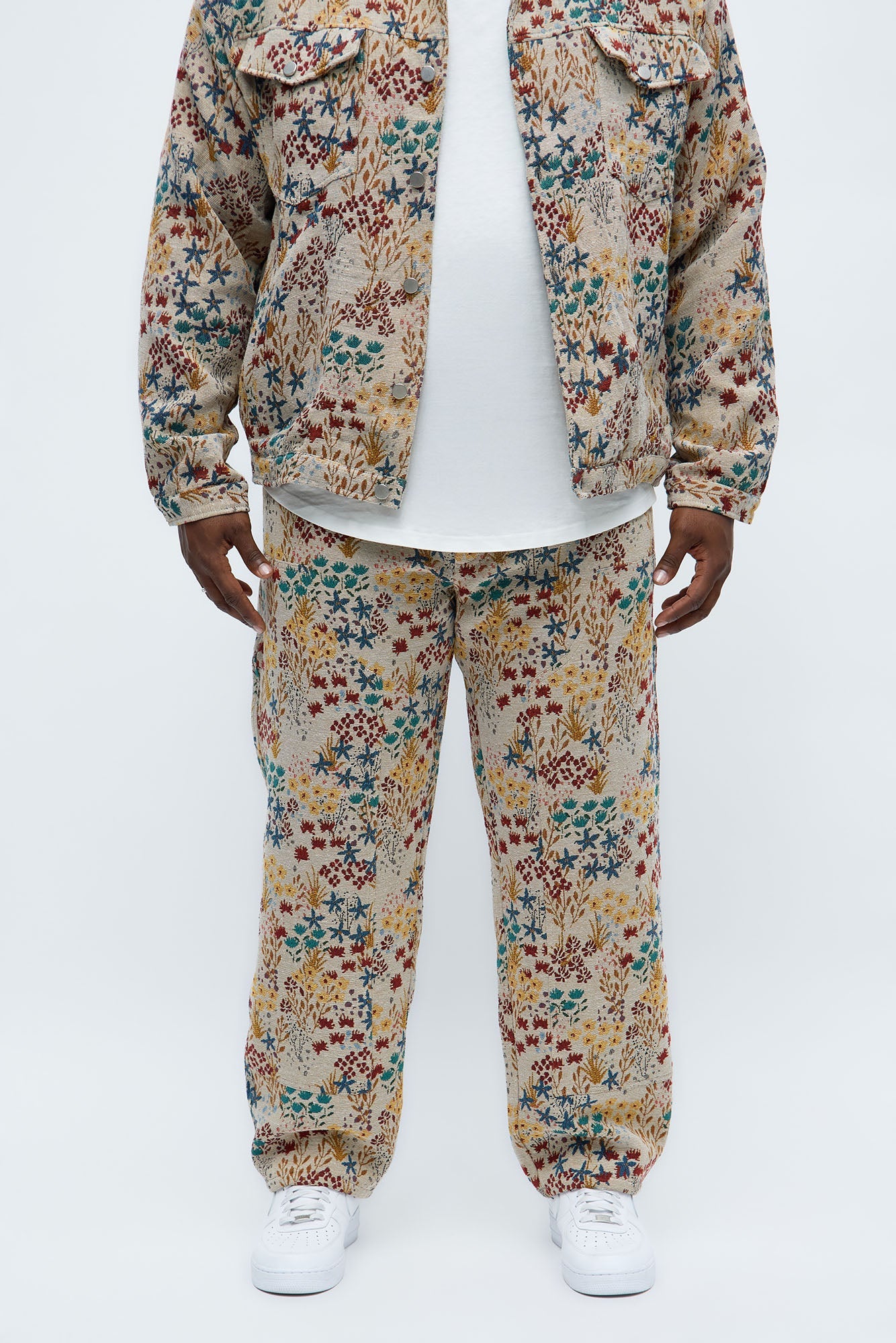 Straight Garden Tapestry Carpenter Pant - Tan/Multi