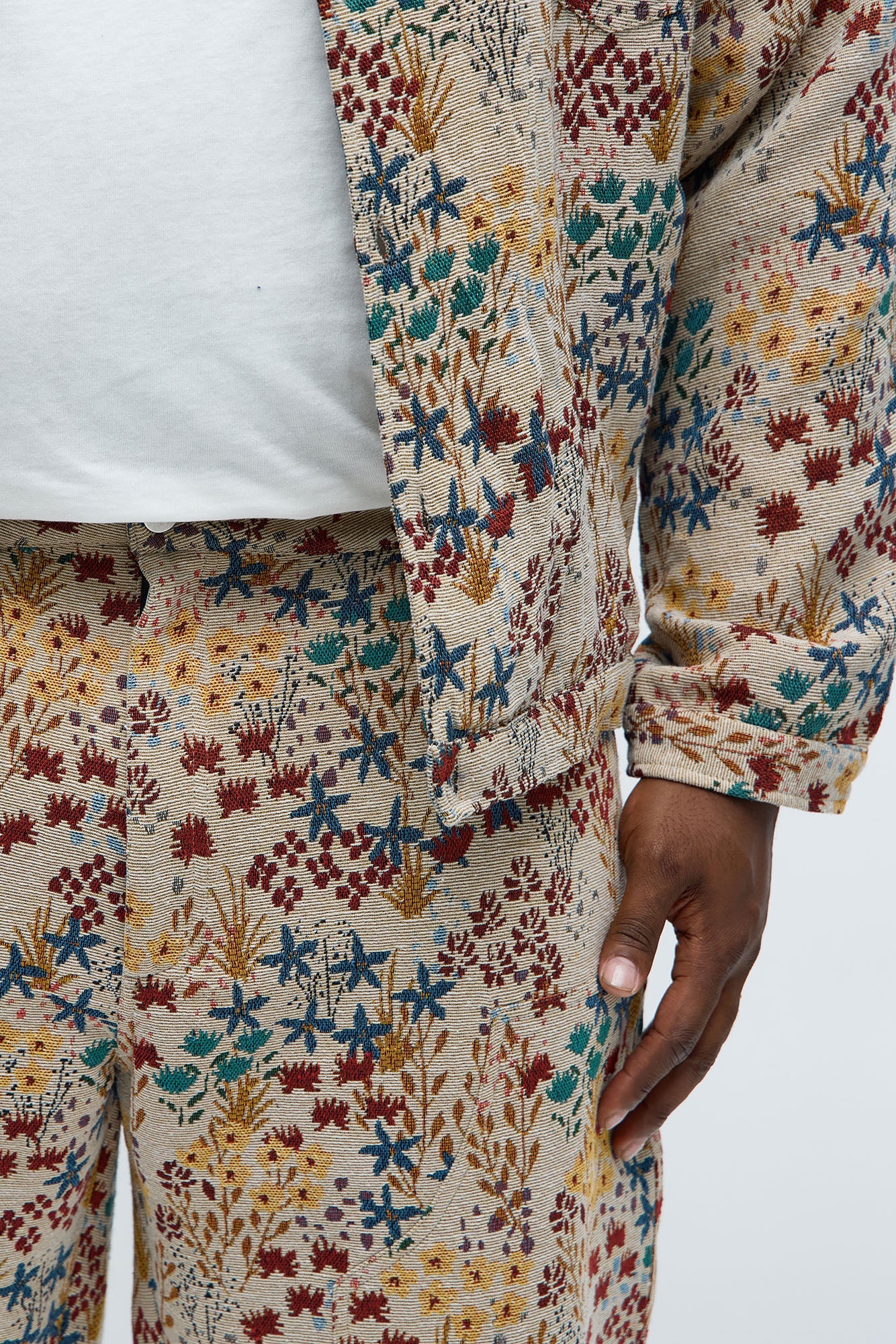 Straight Garden Tapestry Carpenter Pant - Tan/Multi