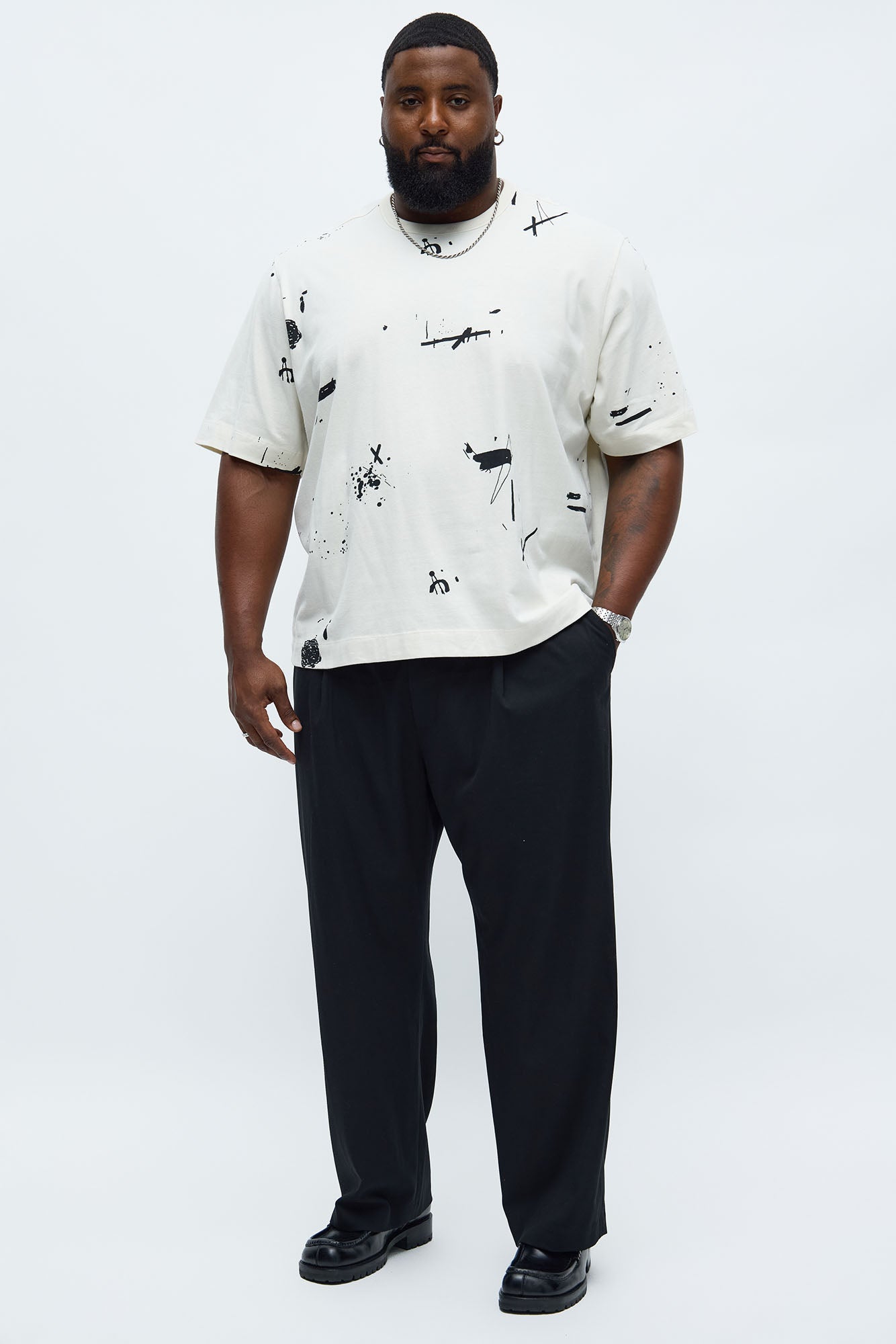 Paint Splatter Tee - Cream