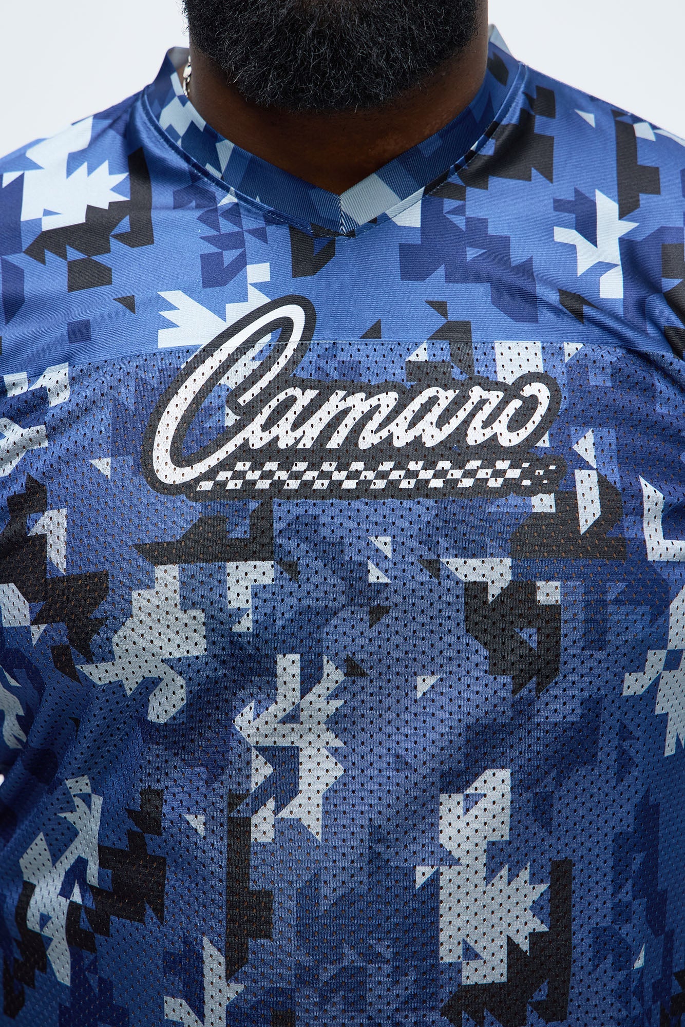 Camaro Combat Print Mesh Jersey - Blue/combo