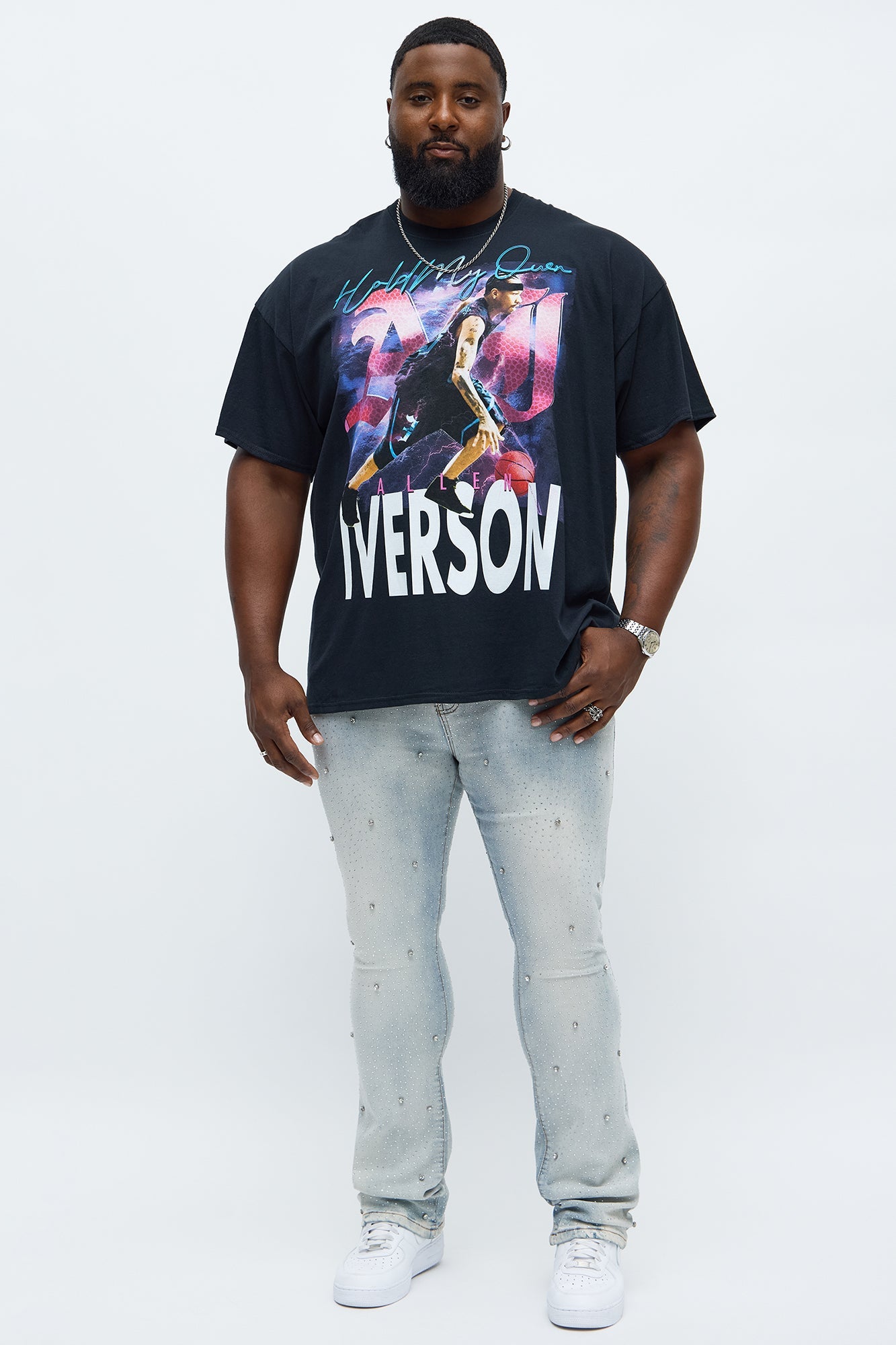 Allen Iverson Hold My Own Oversized Short Sleeve Tee - Black