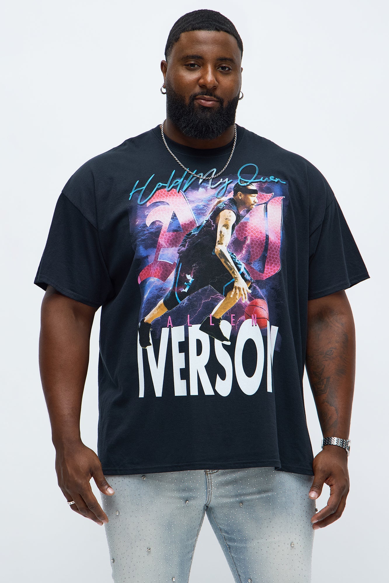 Allen Iverson Hold My Own Oversized Short Sleeve Tee - Black