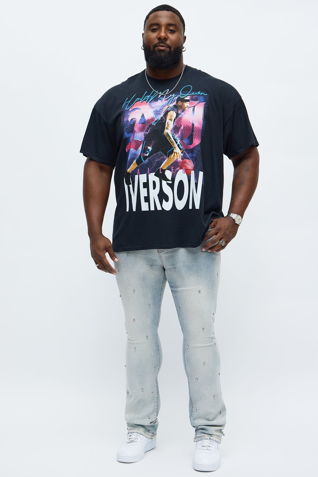 Stacked Skinny Flare Jeweled With It Jean - Light Wash